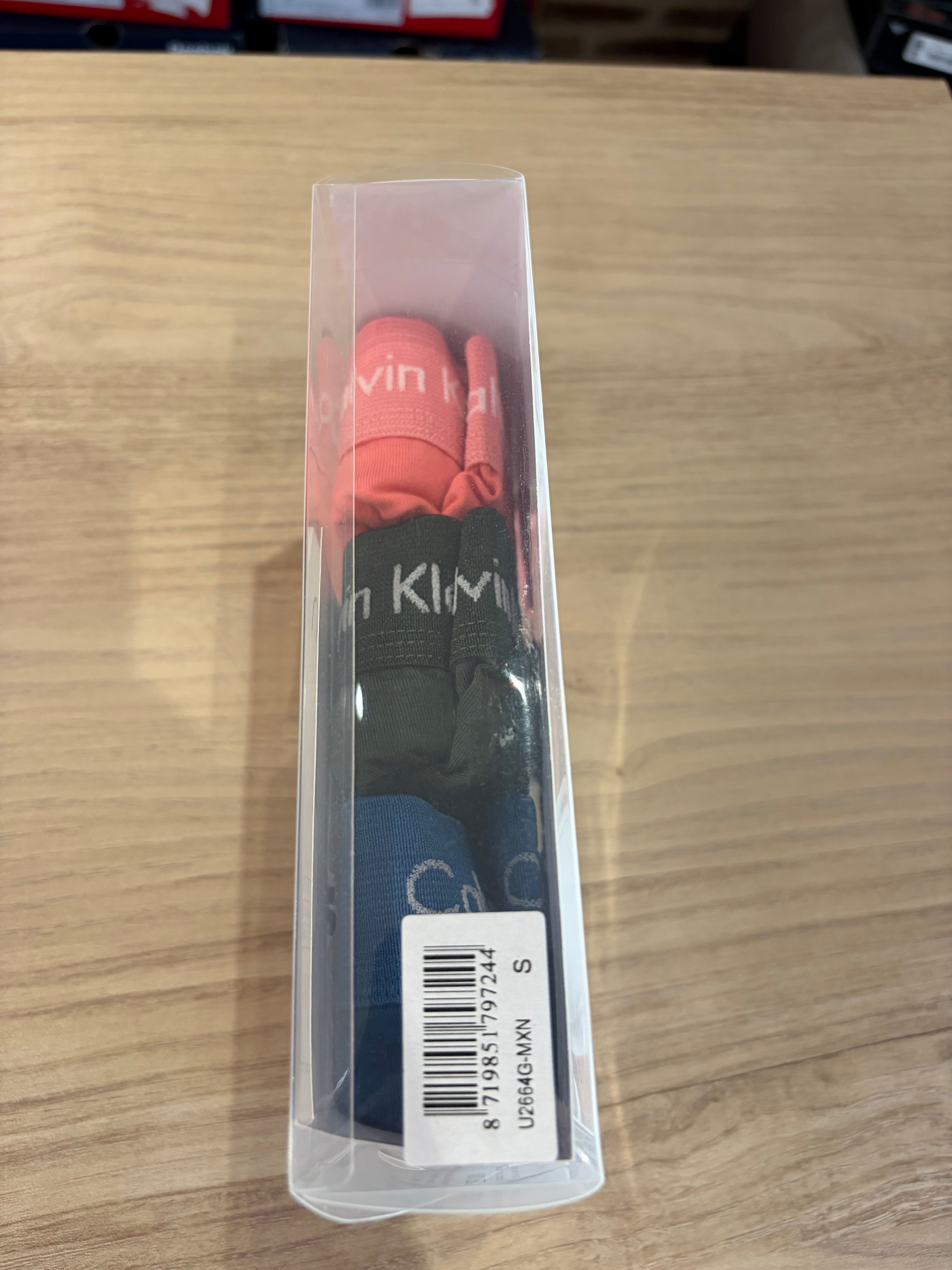 Calvin Klein Cotton Stretch 3 Pack Boxer Homme Rose Noir Bleu Taille S Neuf