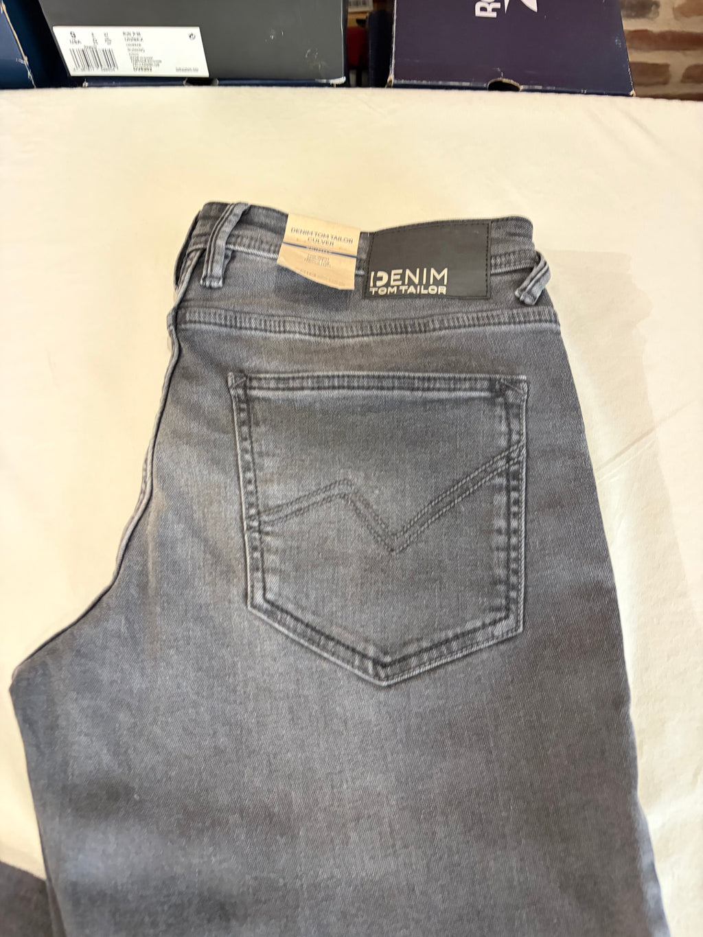 Jean Tom Tailor CULVER Skinny Stretch Homme Gris Délavé 34/34 Neuf avec Étiquettes