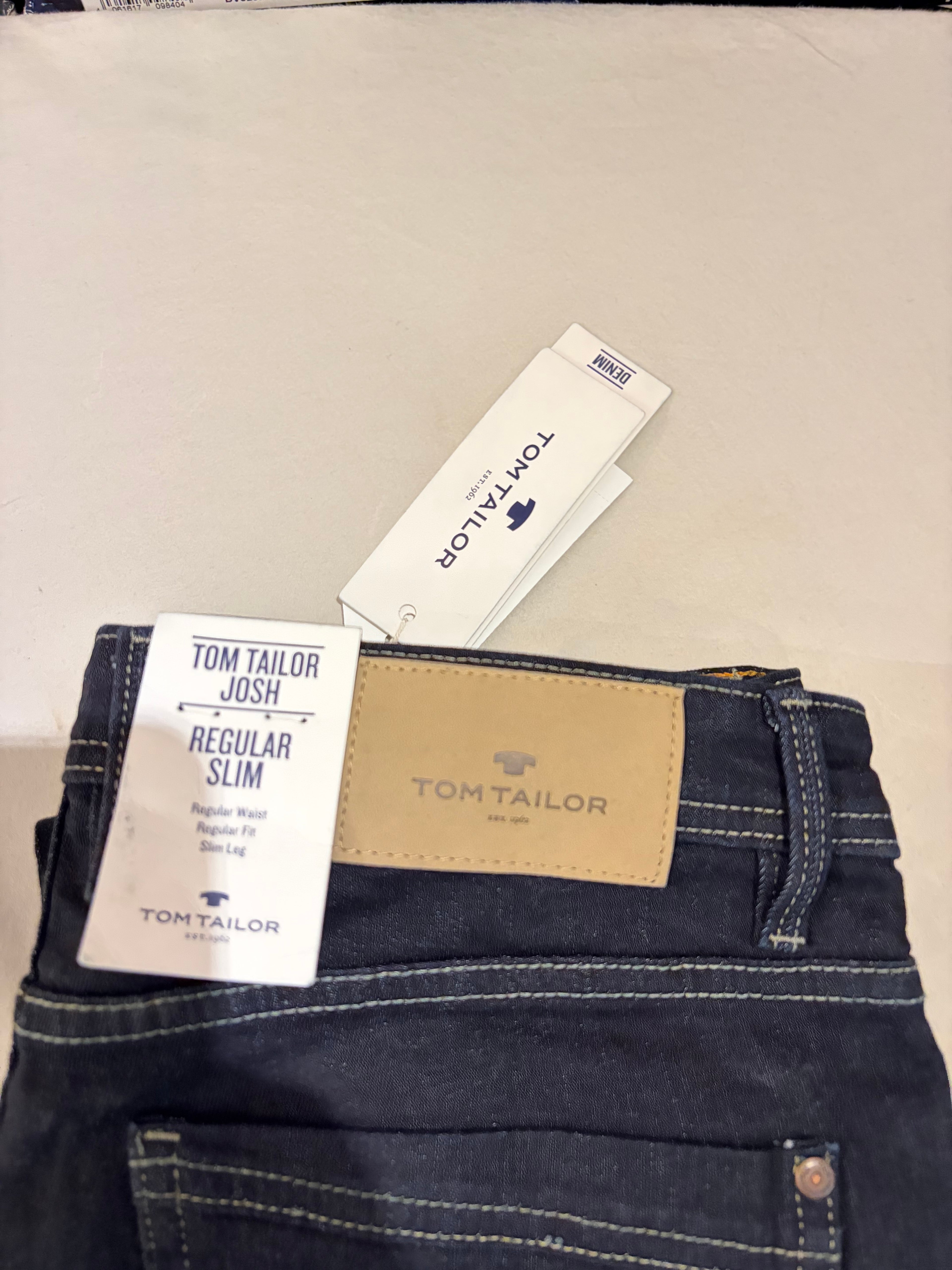 Jean Tom Tailor Josh Regular Slim Homme Bleu Brut – Neuf avec étiquettes – Taille 31/32