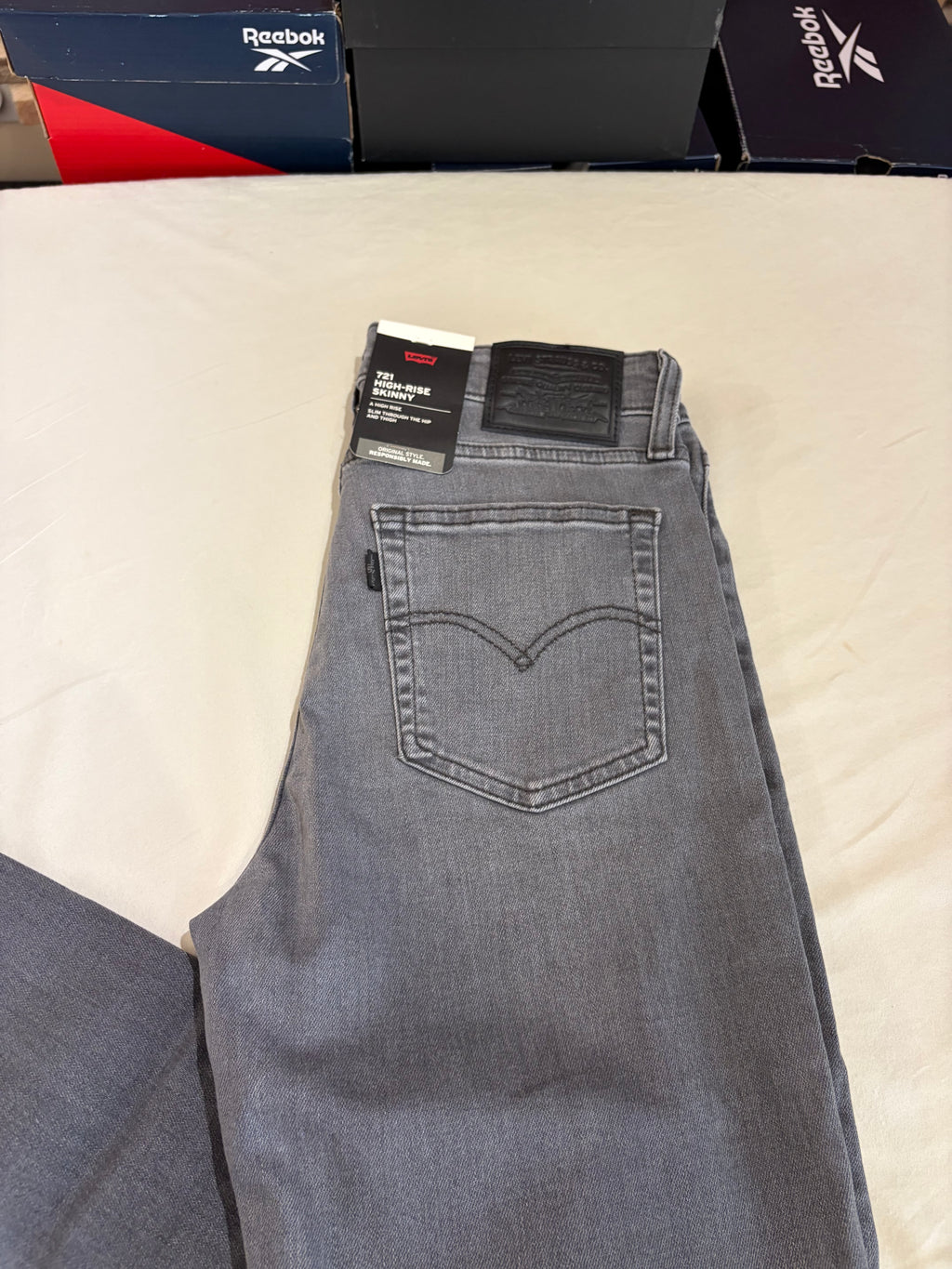 Jean Levi's® 721 High Rise Skinny Femme Gris Délavé – Taille W27 L30 – Neuf avec Étiquette