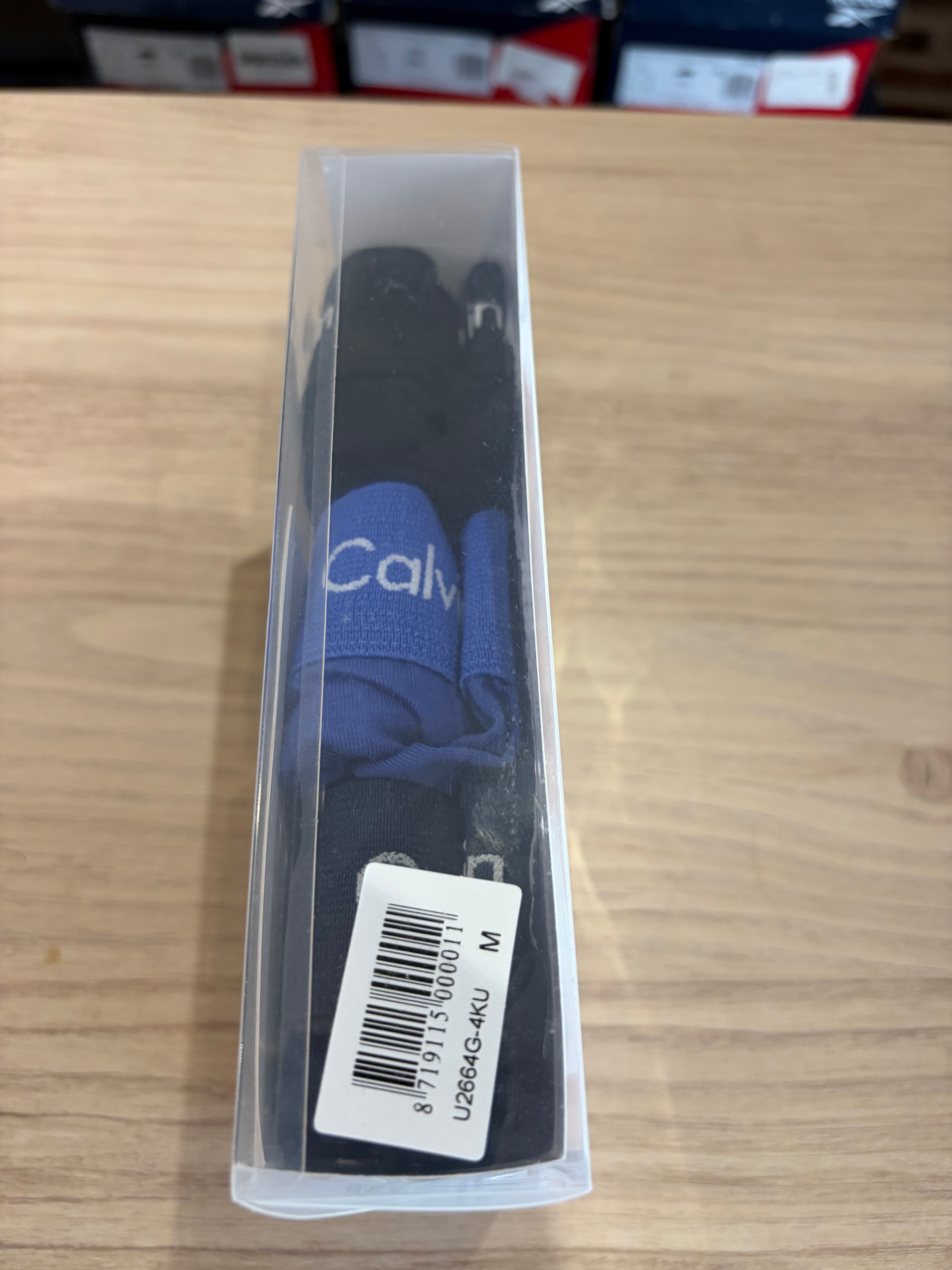 Calvin Klein – Lot de 3 Boxers Cotton Stretch Low Rise Trunks Homme – Taille M – Noir & Bleu