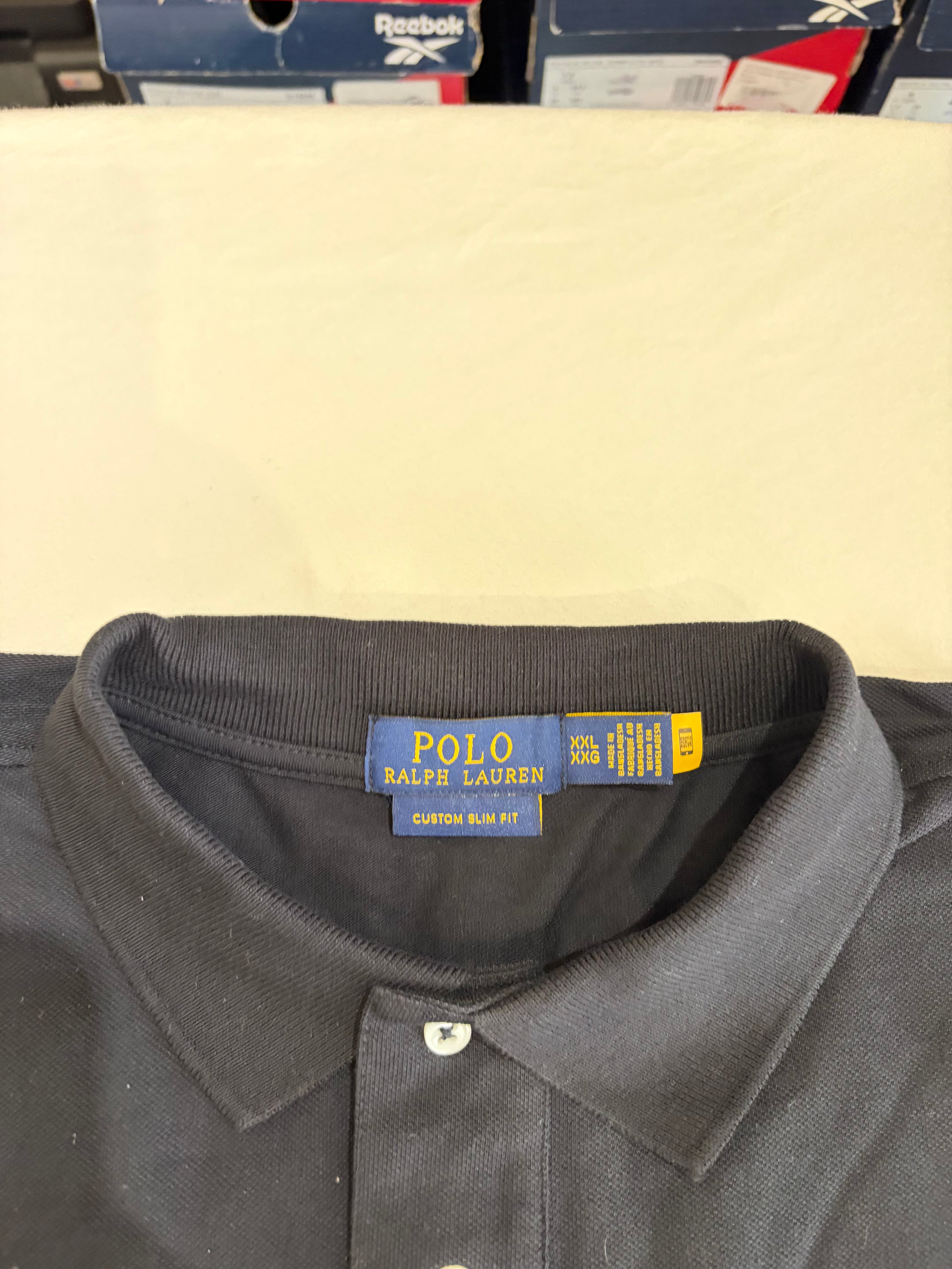 Polo Ralph Lauren Custom Slim Fit Noir Logo Rouge Homme Taille XXL – Neuf avec étiquette