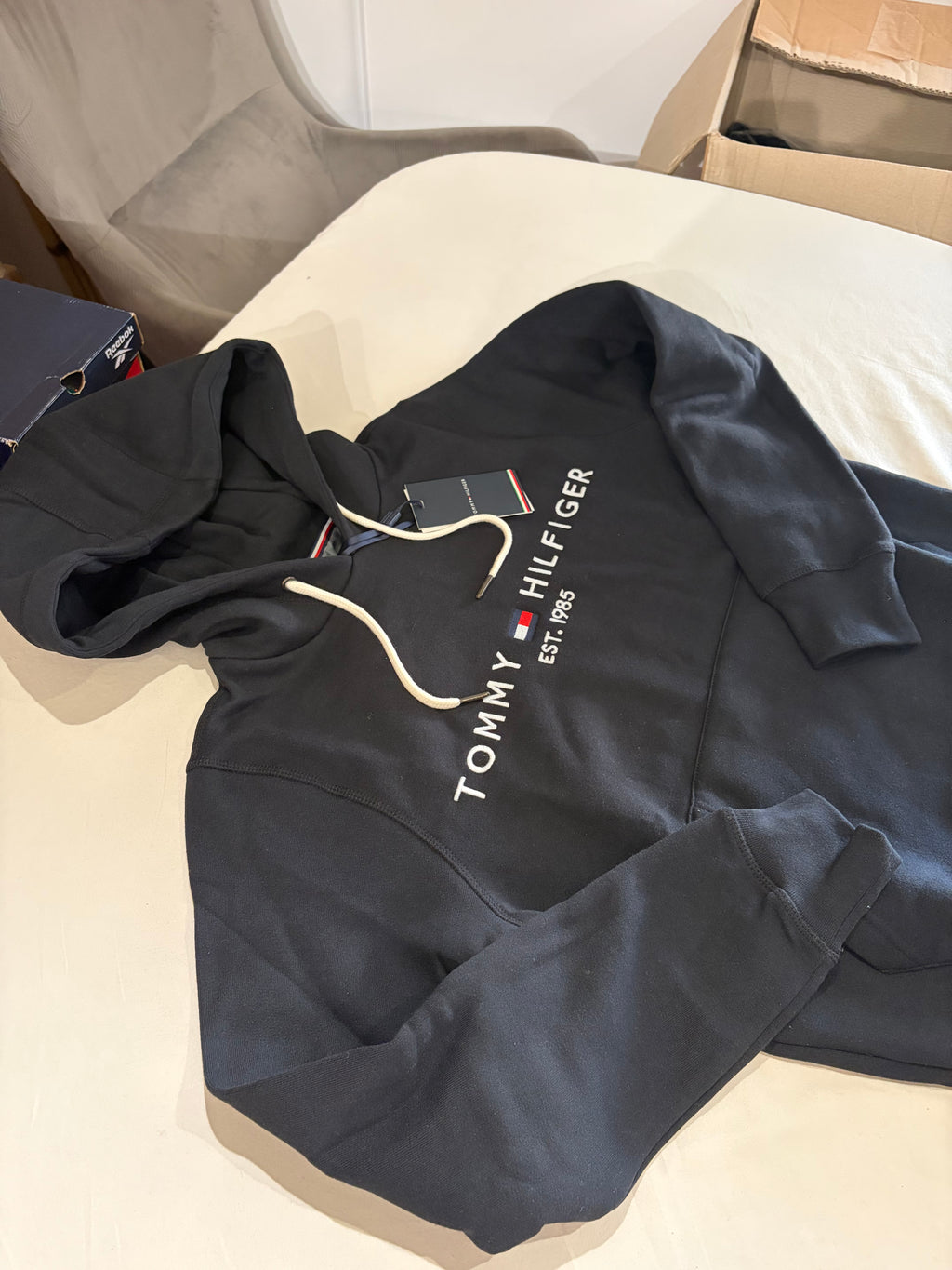Sweat à capuche Tommy Hilfiger Logo Hoody Noir Homme Taille S