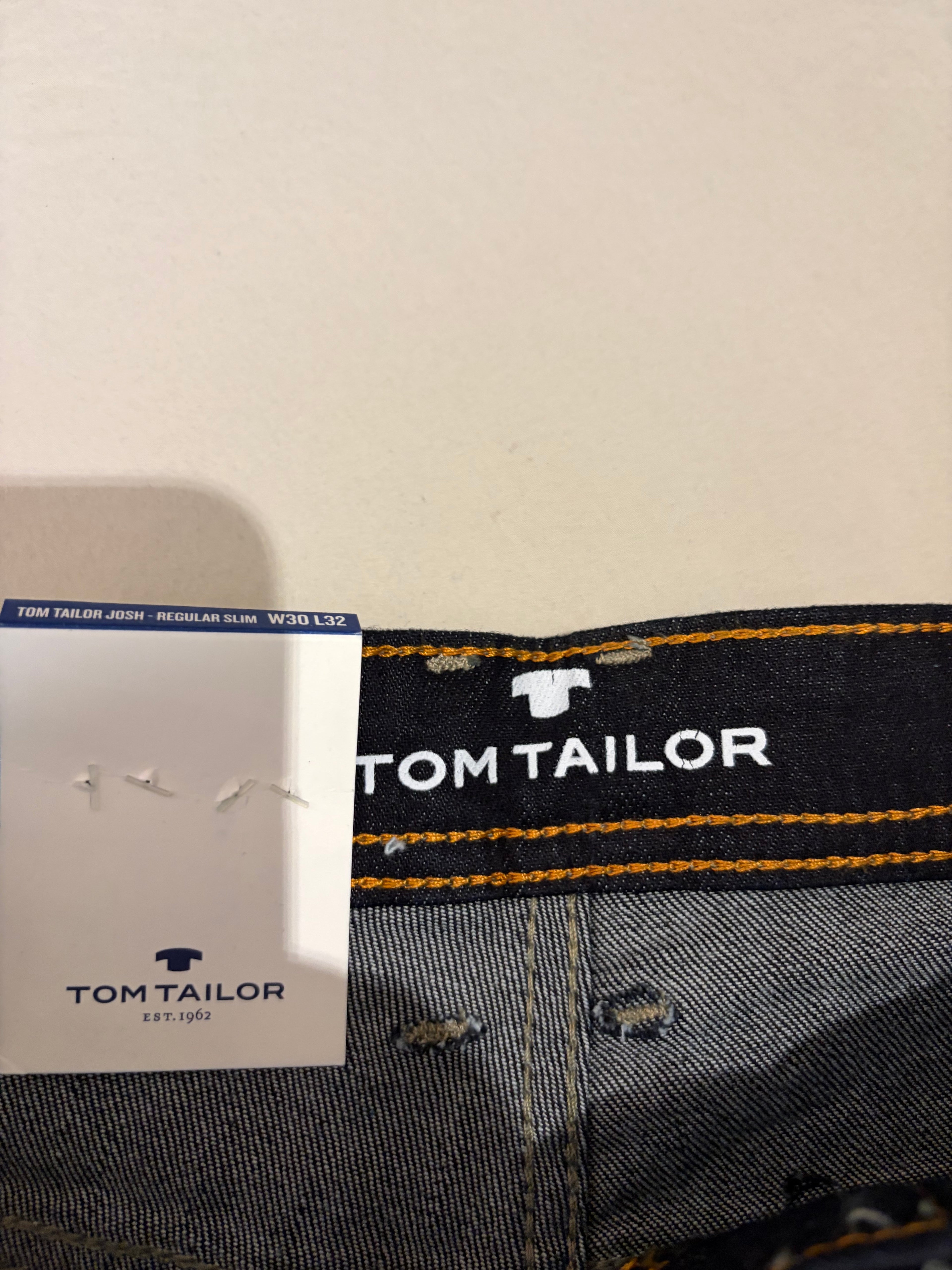 Jean Tom Tailor JOSH Regular Slim Homme Bleu Denim Brut 30/32 Neuf avec Étiquettes