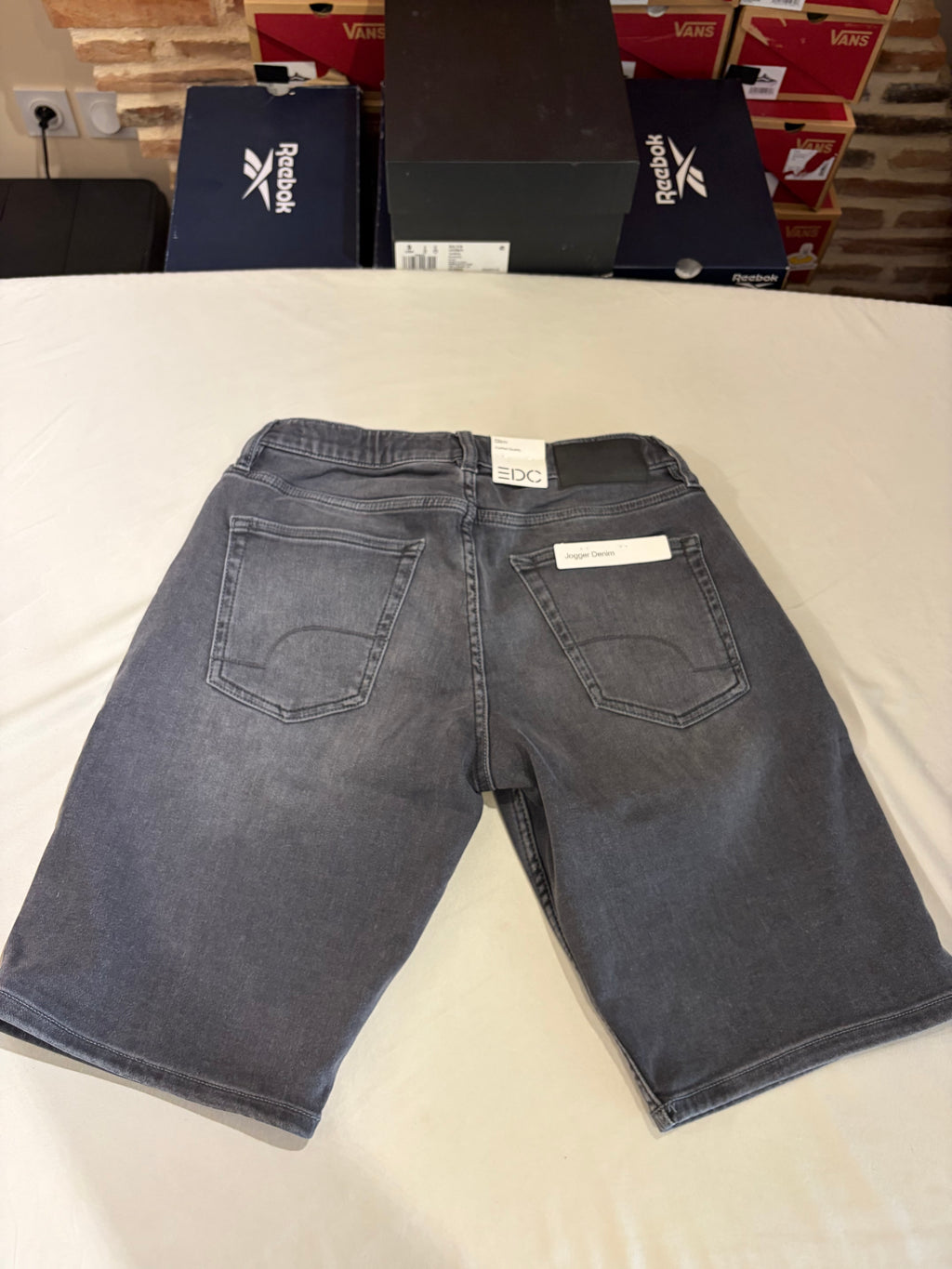 Short en Jean EDC by Esprit Slim Gris Homme Taille M Neuf avec Étiquette