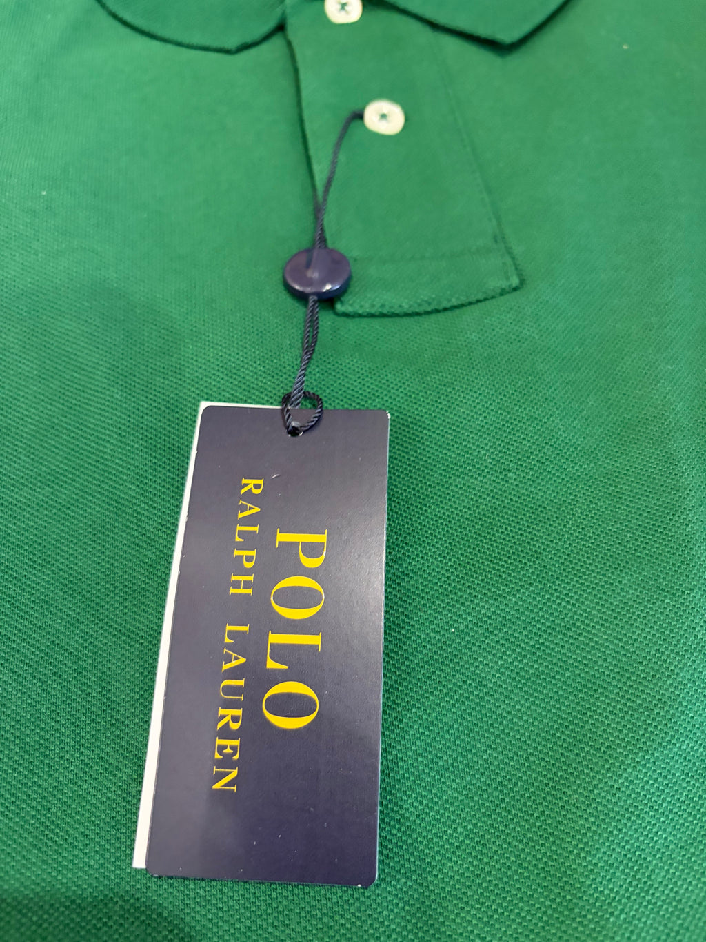 Polo Ralph Lauren – Polo Homme Vert Custom Slim Fit Logo Violet – Taille XL