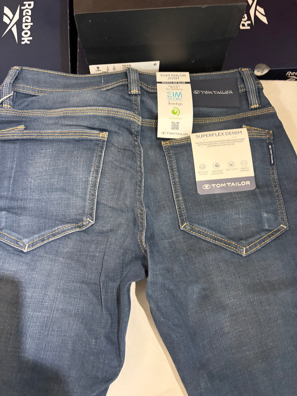 Jean Tom Tailor Josh Regular Slim SuperFlex Denim Homme Bleu – Neuf avec étiquettes – Taille 29/32