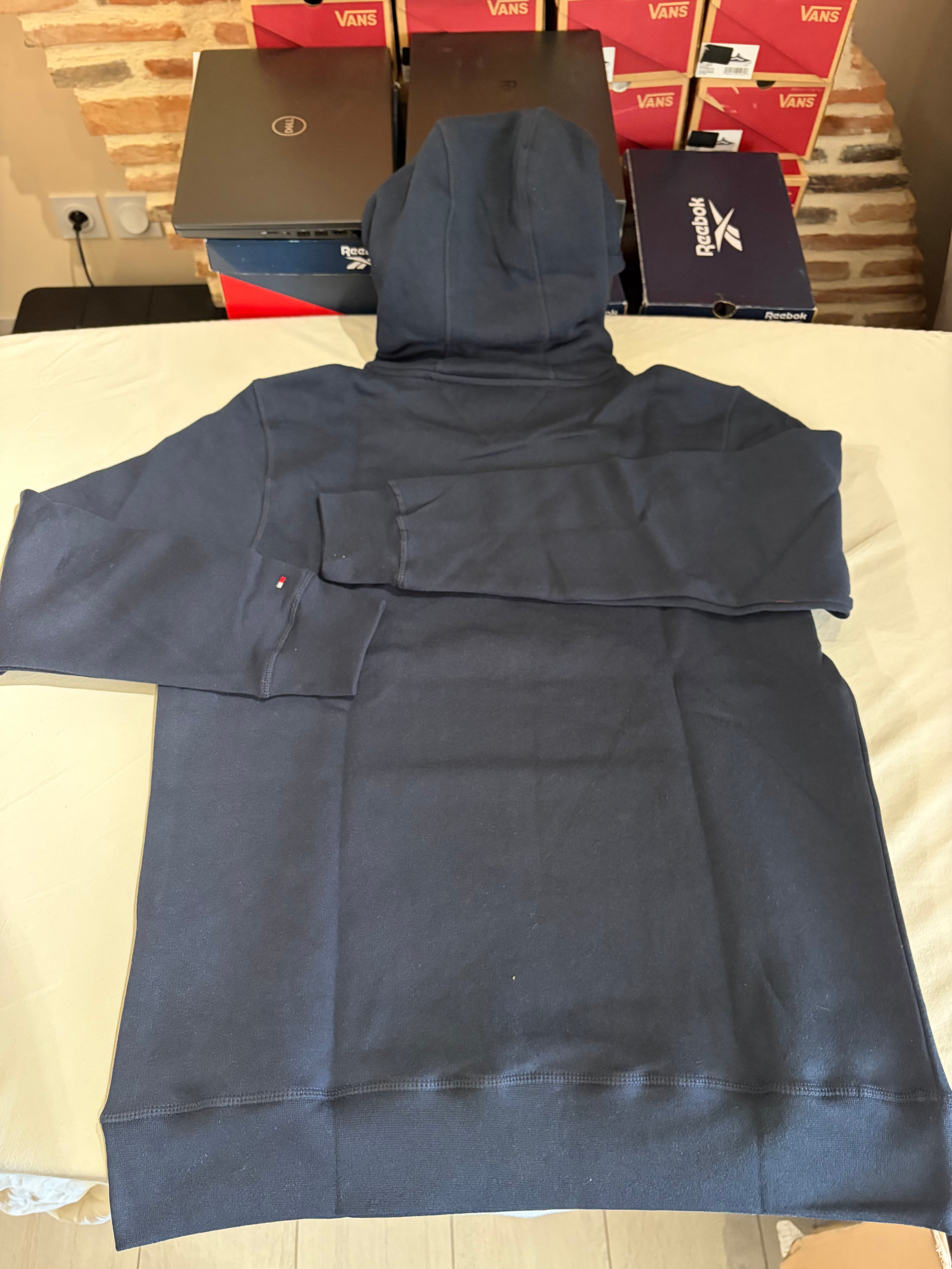 Sweat à Capuche Tommy Hilfiger Bleu Marine Logo Brodé Homme XXL