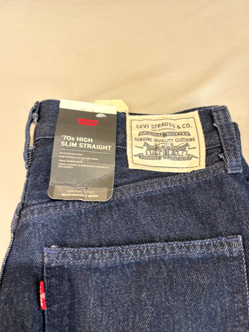 Jean Levi's® 70s High Slim Straight Femme Bleu Brut – Taille W27 L32 – Neuf avec Étiquette