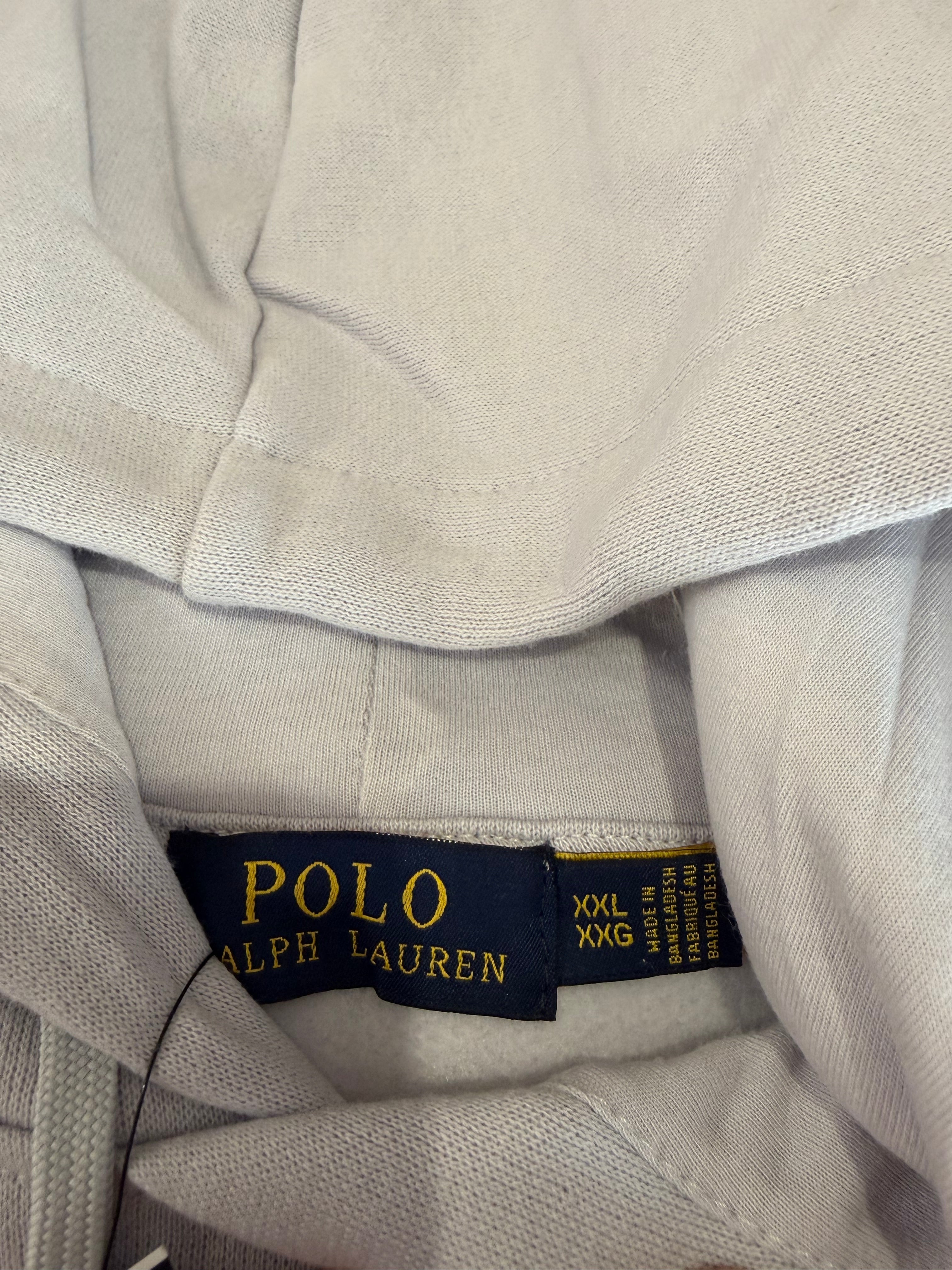 Sweat à capuche Polo Ralph Lauren Gris Perle Homme XXL - Logo brodé - Neuf