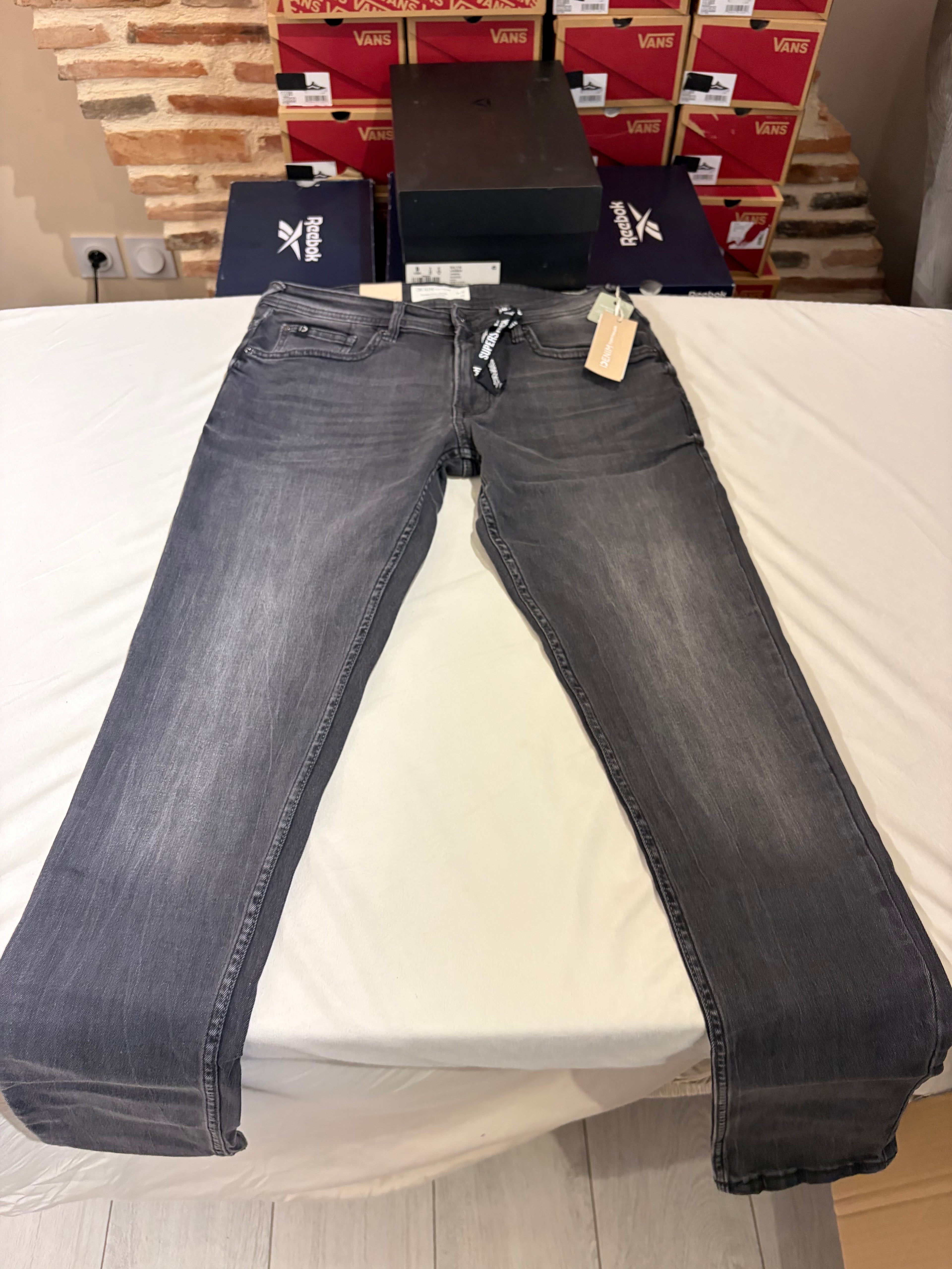 Jean Tom Tailor Denim Culver Skinny Homme Gris Délavé – Neuf avec étiquettes – Taille 32/34
