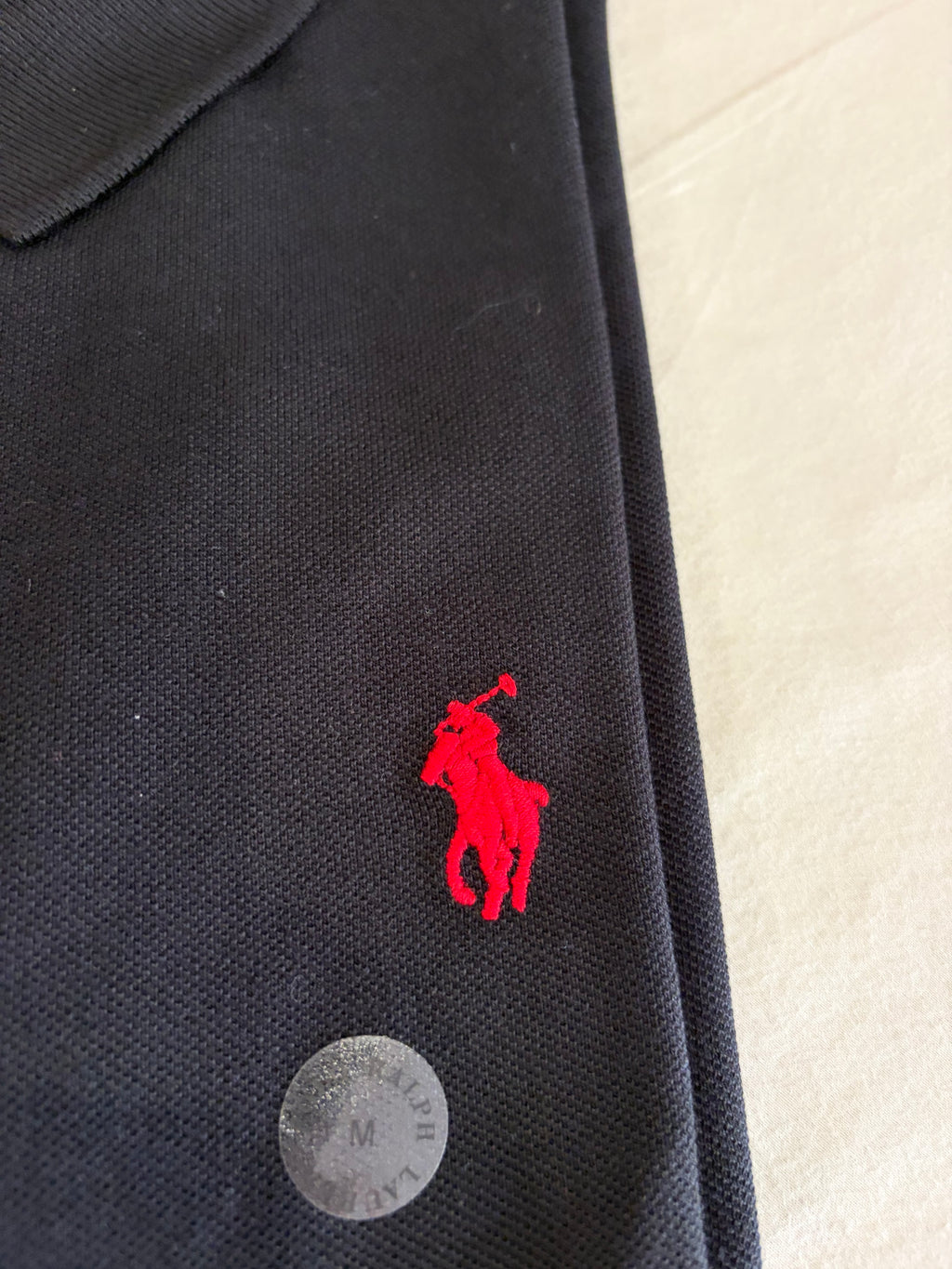 Polo Ralph Lauren Custom Slim Fit Noir Logo Rouge Homme Taille M – Neuf avec étiquette