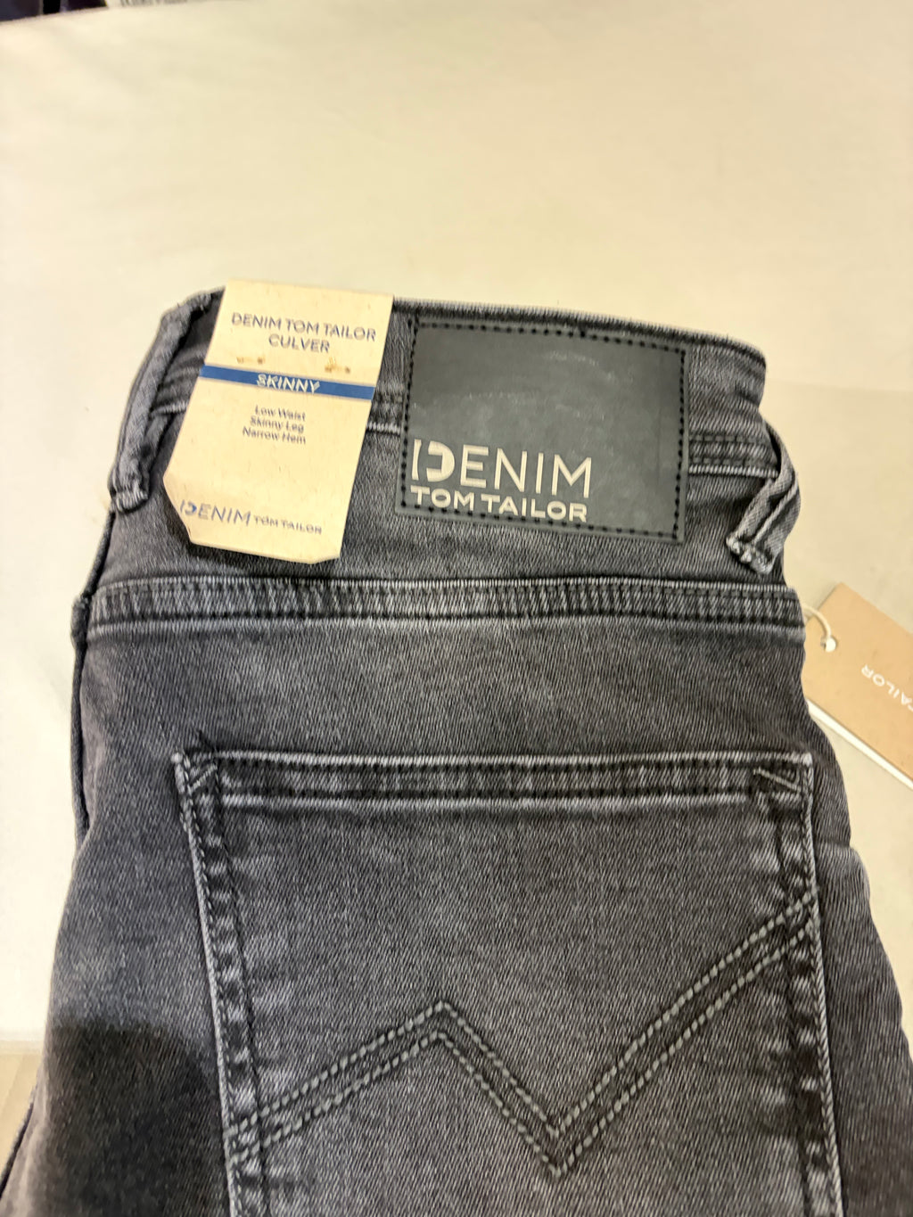 Jean Tom Tailor Denim Culver Skinny Homme Gris Délavé – Neuf avec étiquettes – Taille 29/32