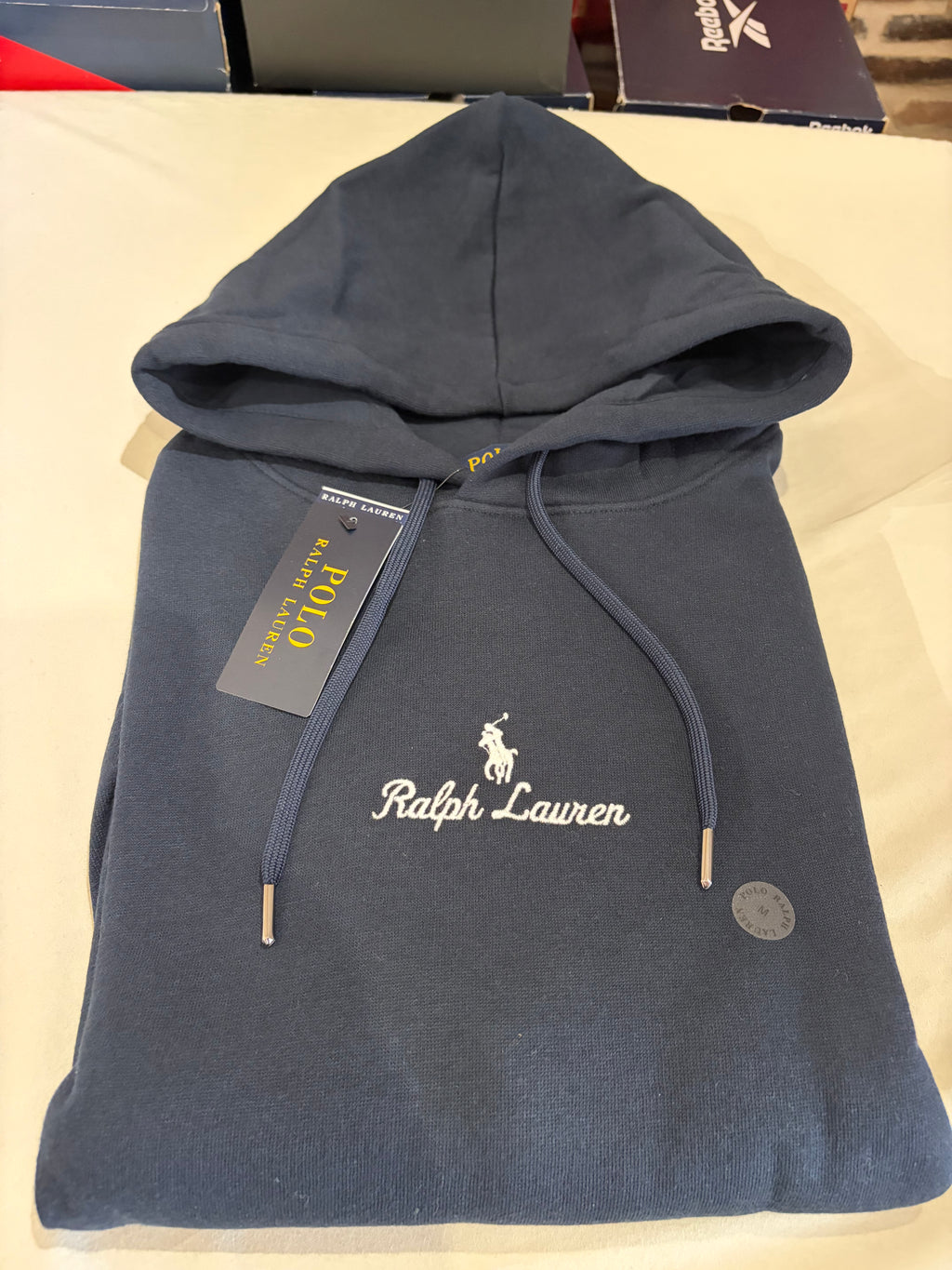 Sweat à capuche Polo Ralph Lauren Aviator Navy brodé – Homme – Taille M
