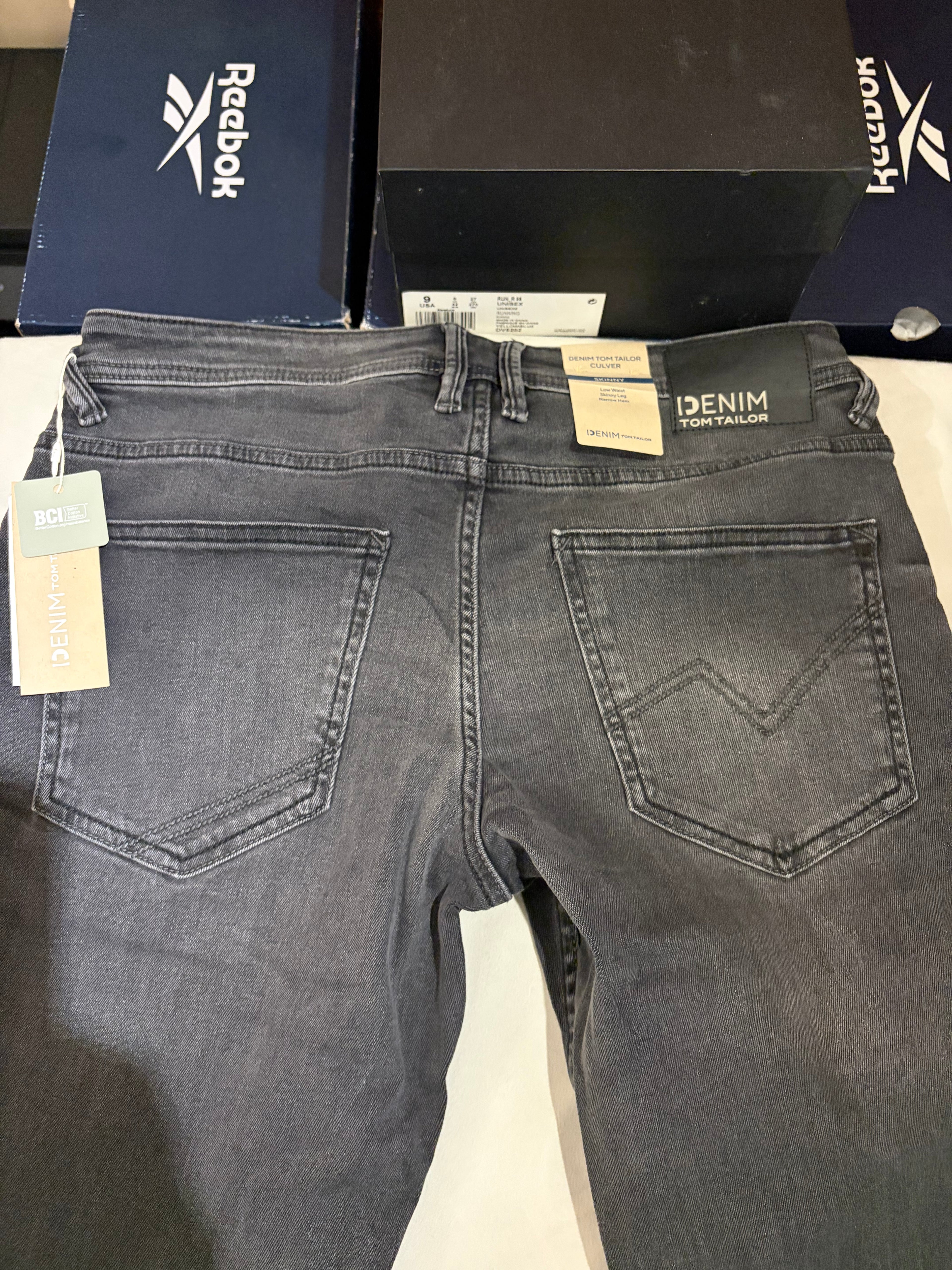 Jean Tom Tailor Denim Culver Skinny Homme Gris Délavé – Neuf avec étiquettes – Taille 32/34