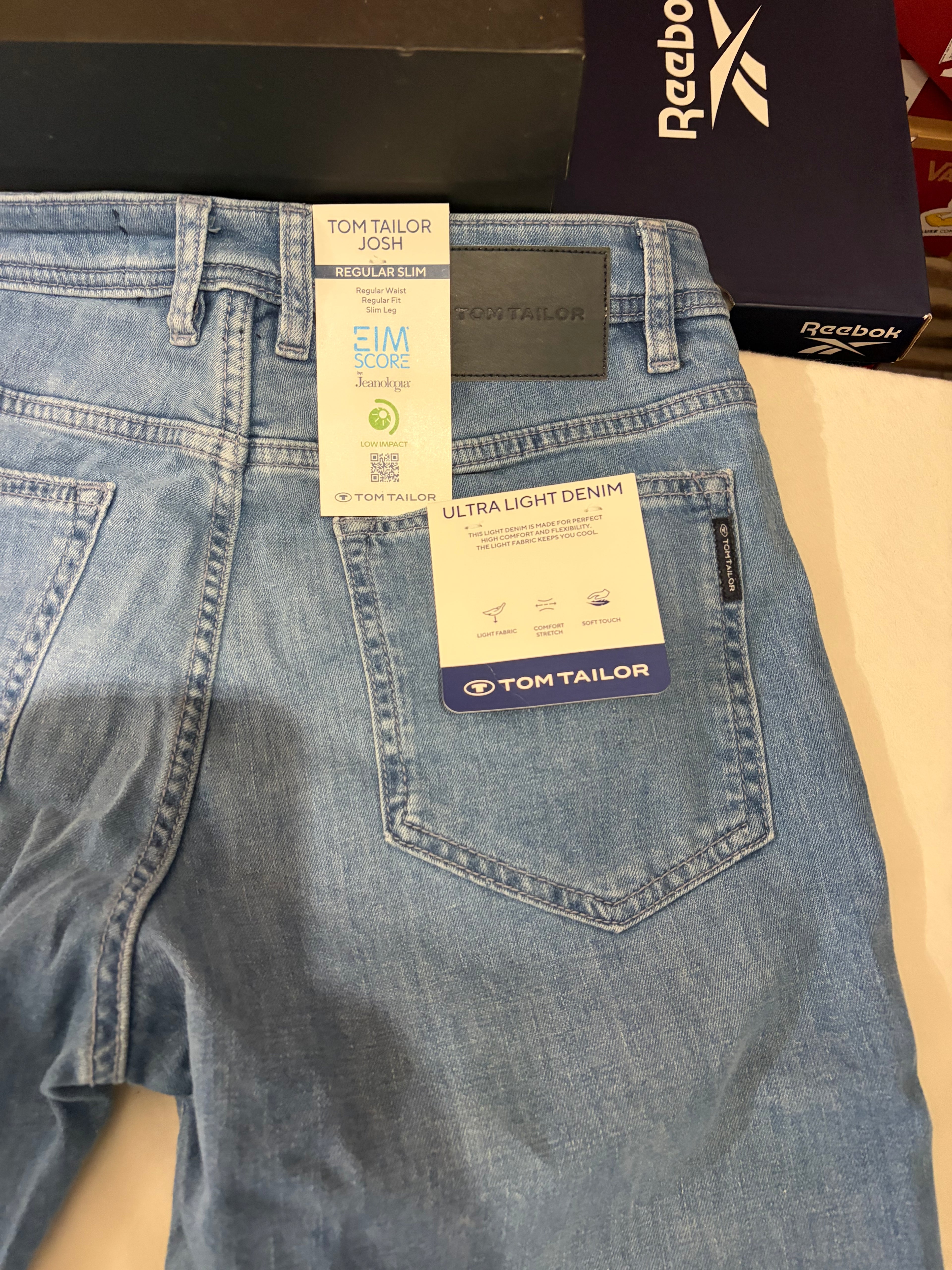 Jean Tom Tailor Josh Regular Slim Ultra Light Denim Homme Bleu Clair – Neuf avec étiquettes – Taille 31/32