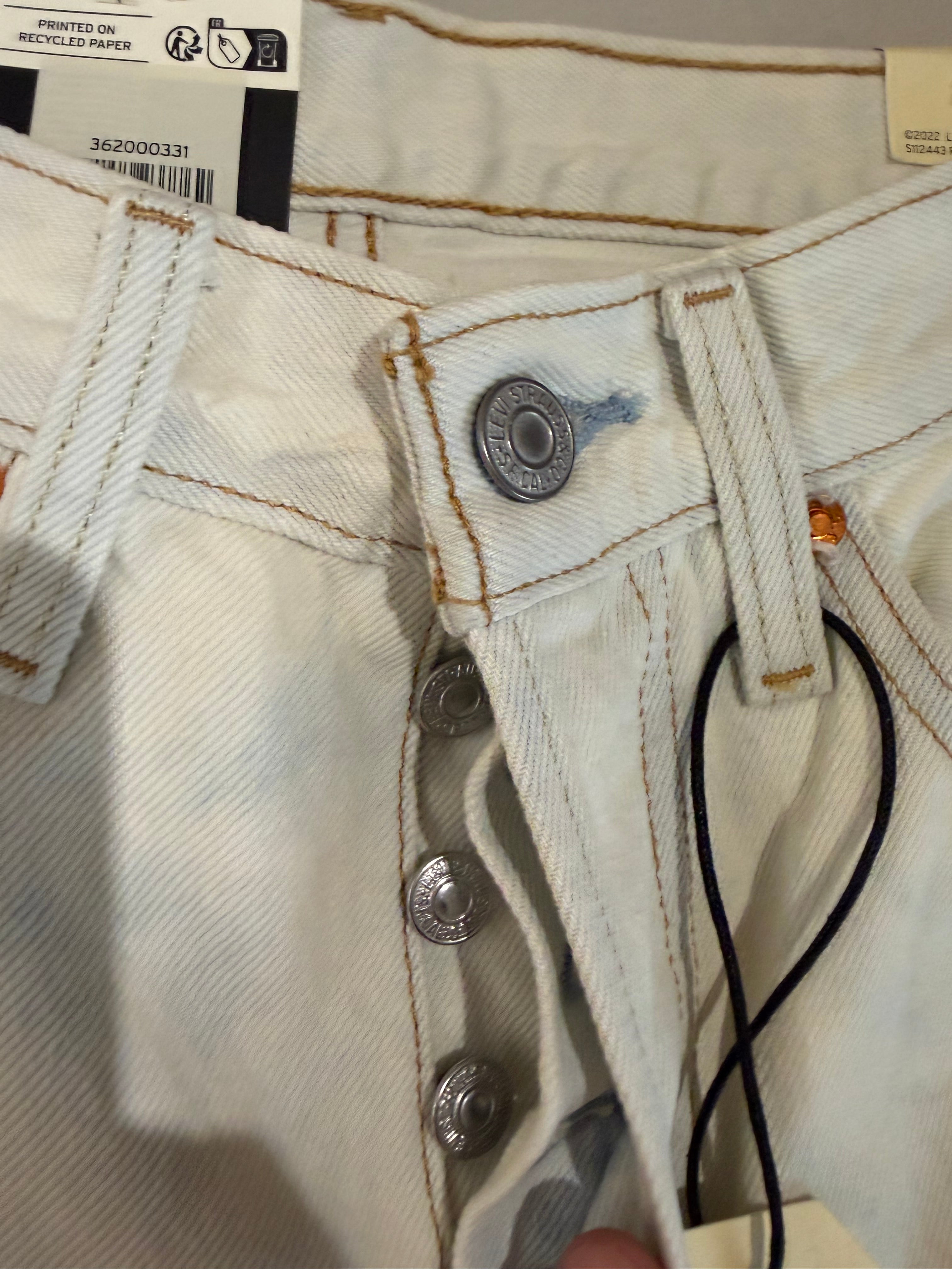 Jean Levi's 501 Original Cropped Femme Blanc Écru 25x26