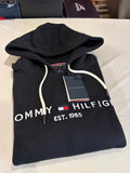 Sweat à Capuche Tommy Hilfiger Homme Noir – Logo Brodé EST. 1985 – Taille XL – Neuf