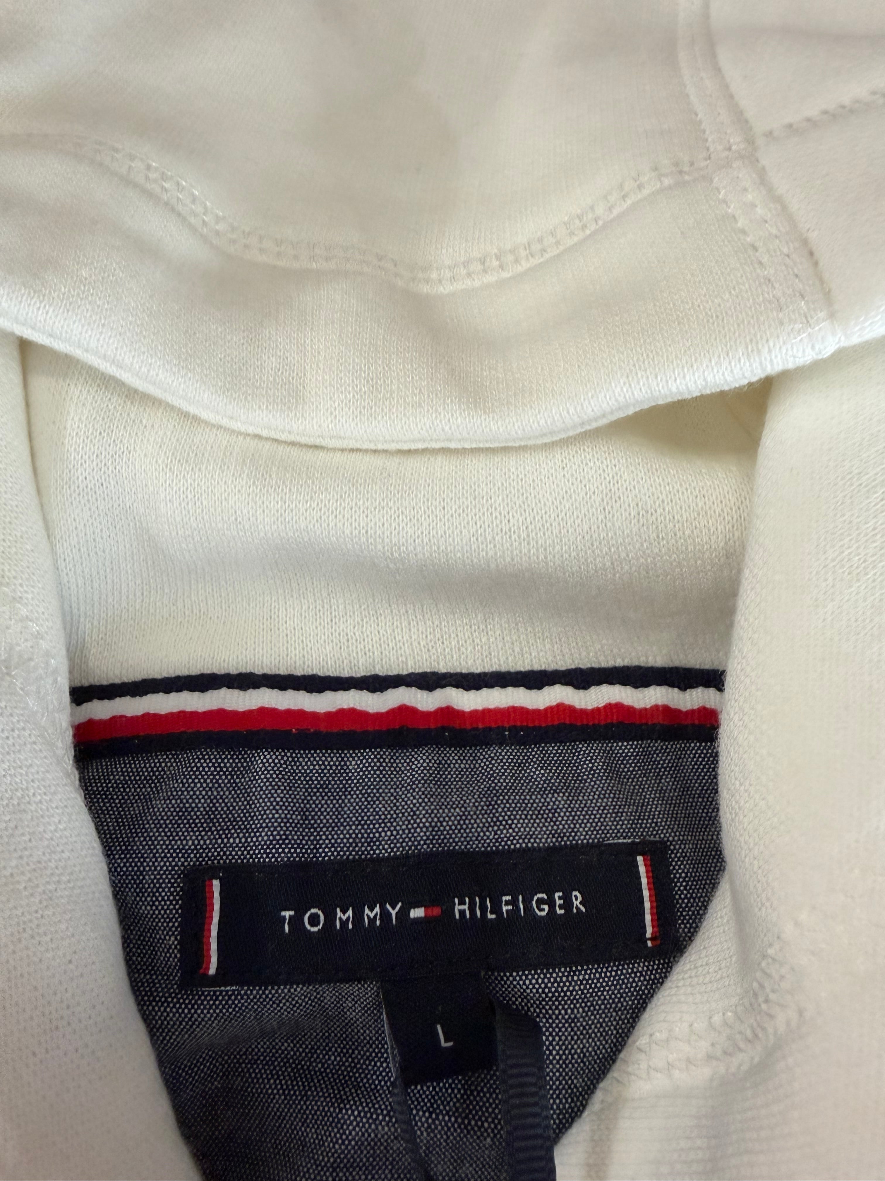 Sweat à capuche Tommy Hilfiger Homme Blanc Cassé  Taille L - Tommy Logo Hoody - Logo Brodé EST. 1985 - Neuf
