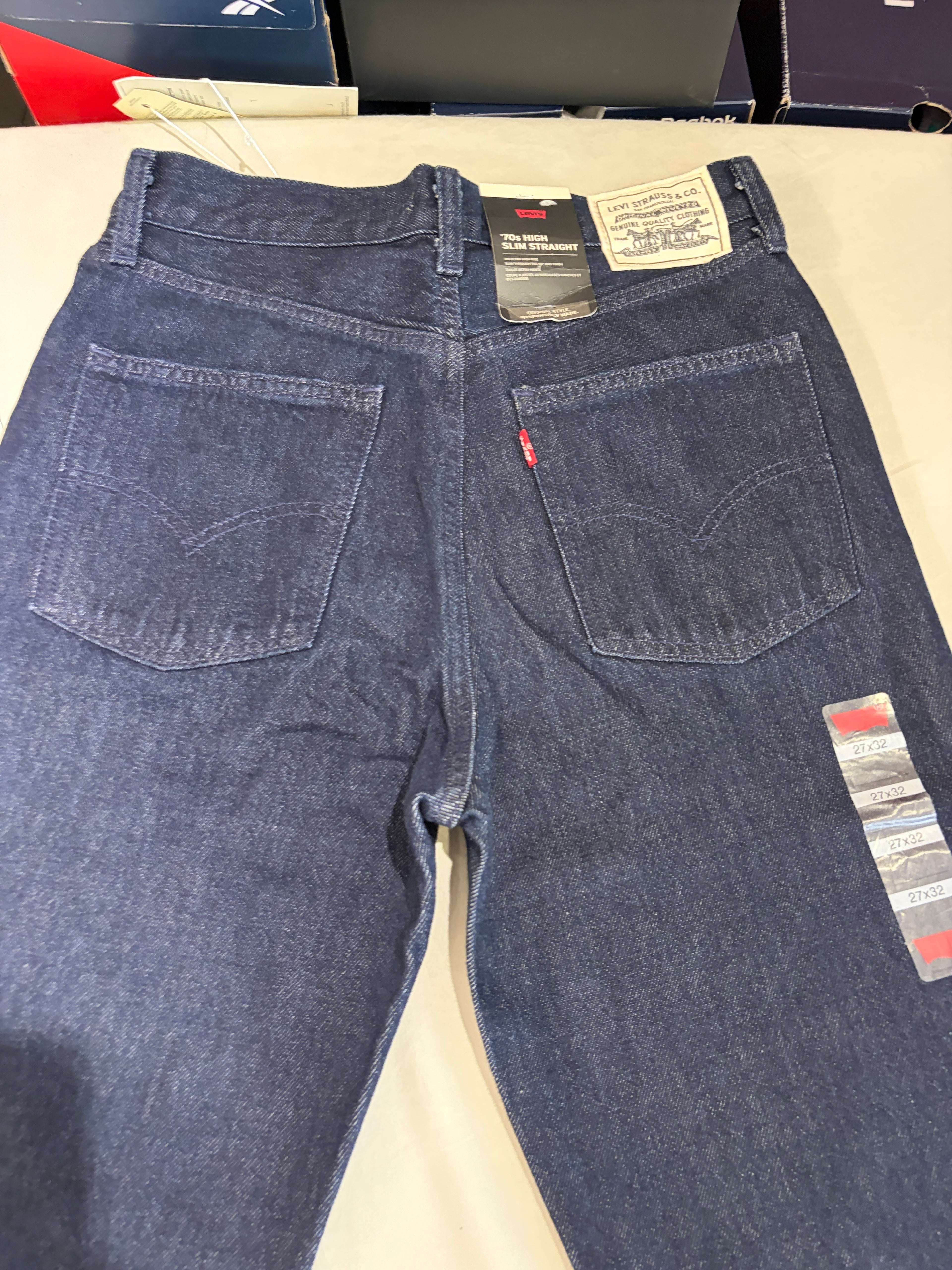 Jean Levi's® 70s High Slim Straight Femme Bleu Brut – Taille W27 L32 – Neuf avec Étiquette