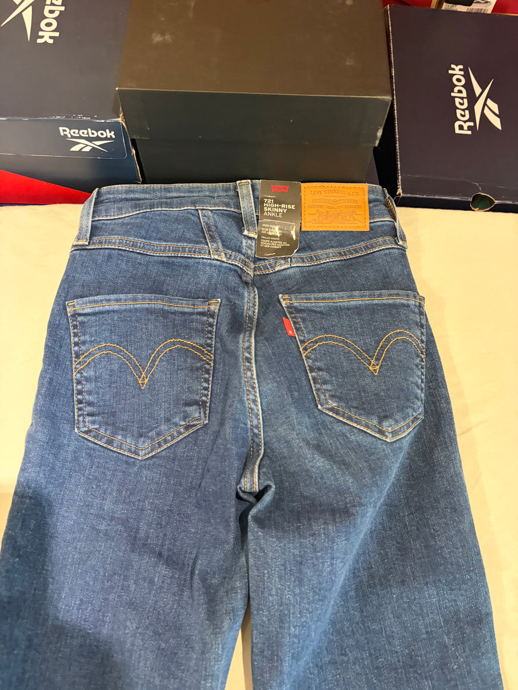 Levi's 721 High Rise Skinny Ankle Femme Neuf - Jean Bleu Denim Taille 24