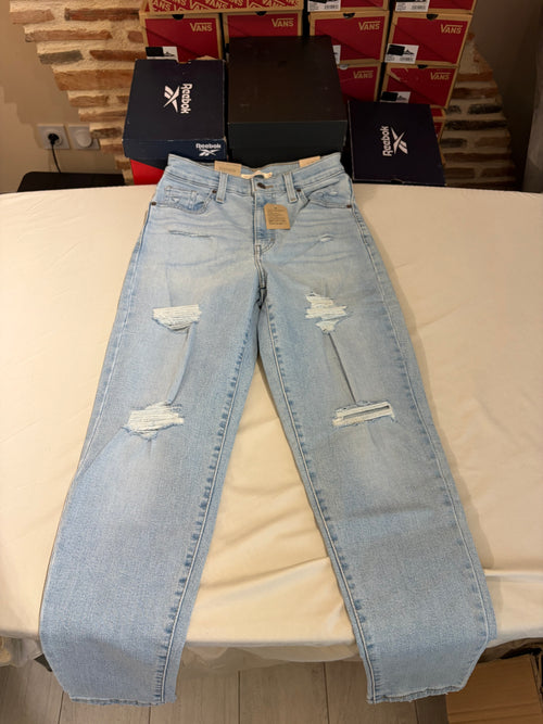 Jean Levi's® High Waisted Mom Femme Bleu Clair – Taille W26 – Neuf avec Étiquette