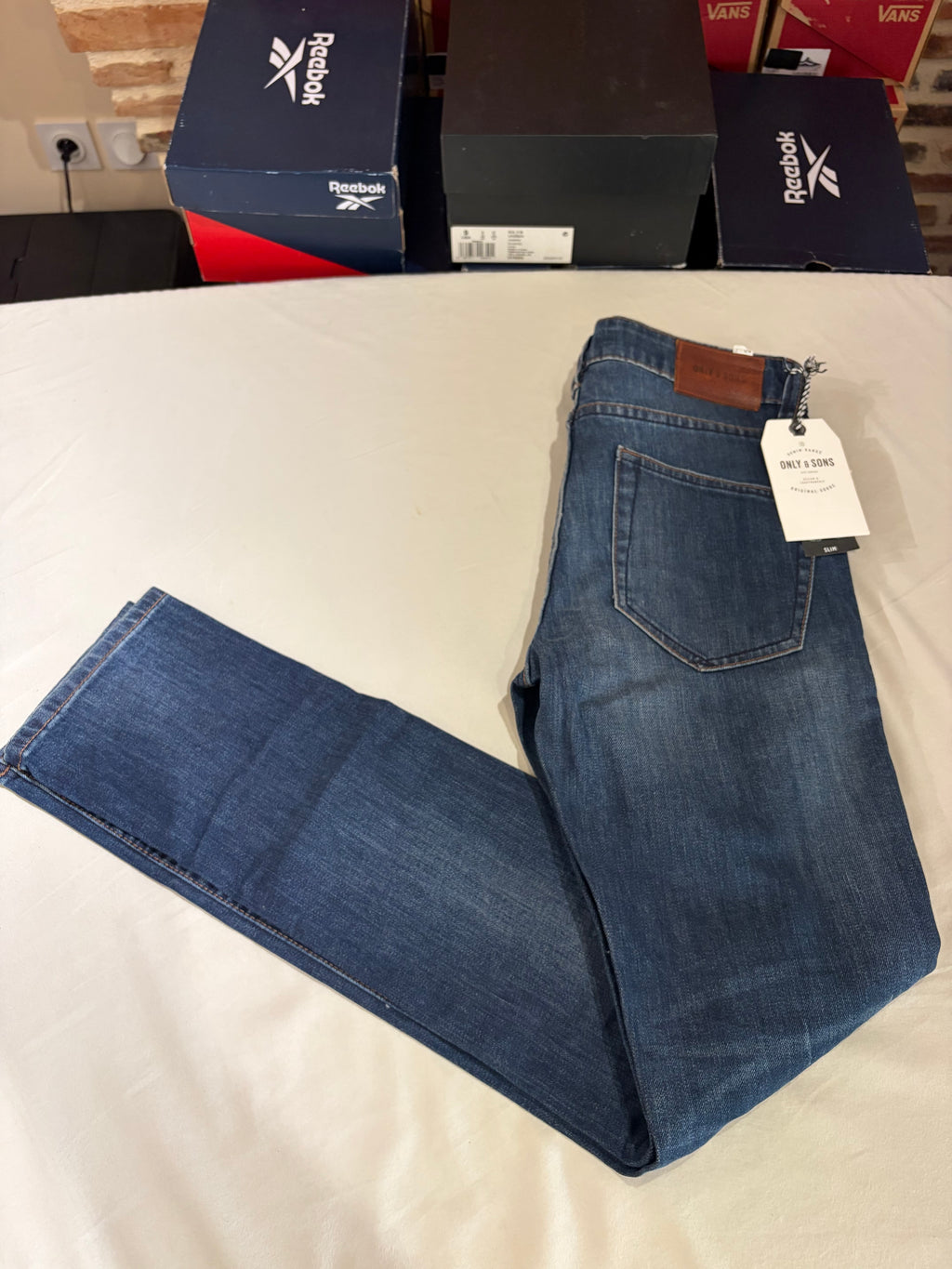 Only & Sons Jean Homme Slim Bleu Denim 28/32 Neuf avec Étiquettes