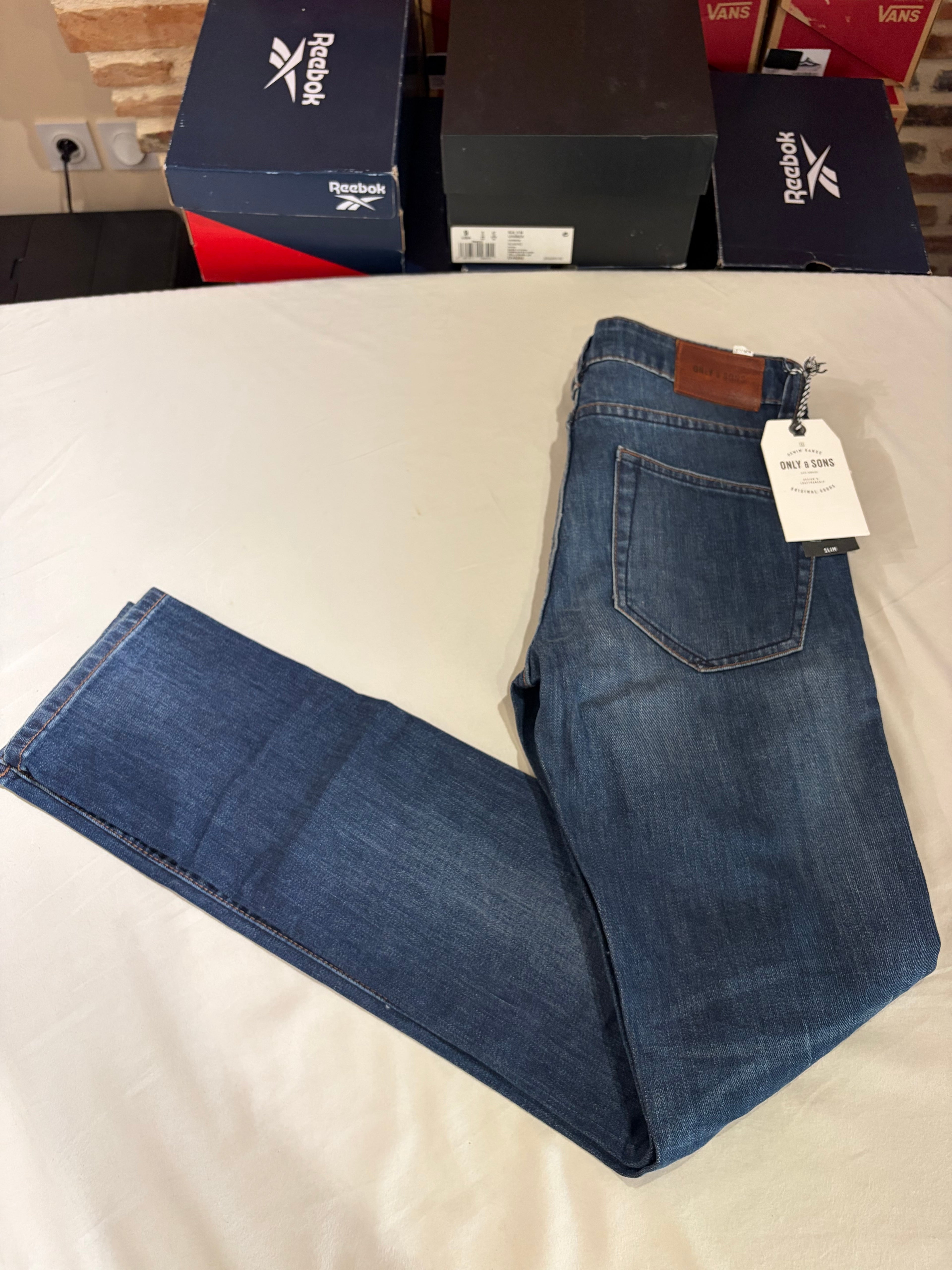 Only & Sons Jean Homme Slim Bleu Denim 28/32 Neuf avec Étiquettes
