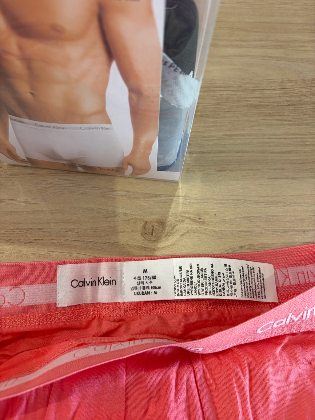 Calvin Klein Cotton Stretch 3 Pack Boxers Homme Rose Noir Bleu Taille M Neuf