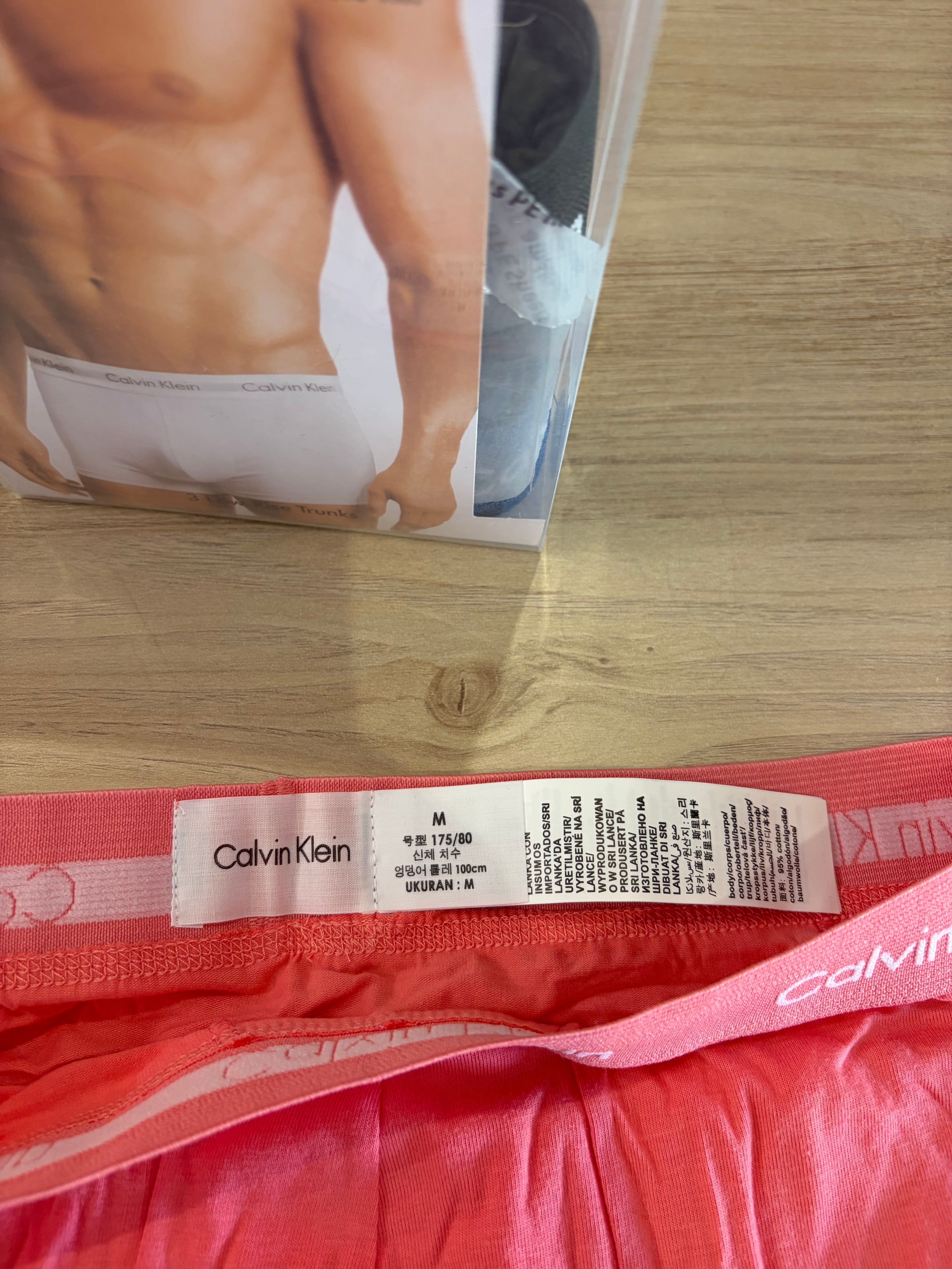 Calvin Klein Cotton Stretch 3 Pack Boxers Homme Rose Noir Bleu Taille M Neuf