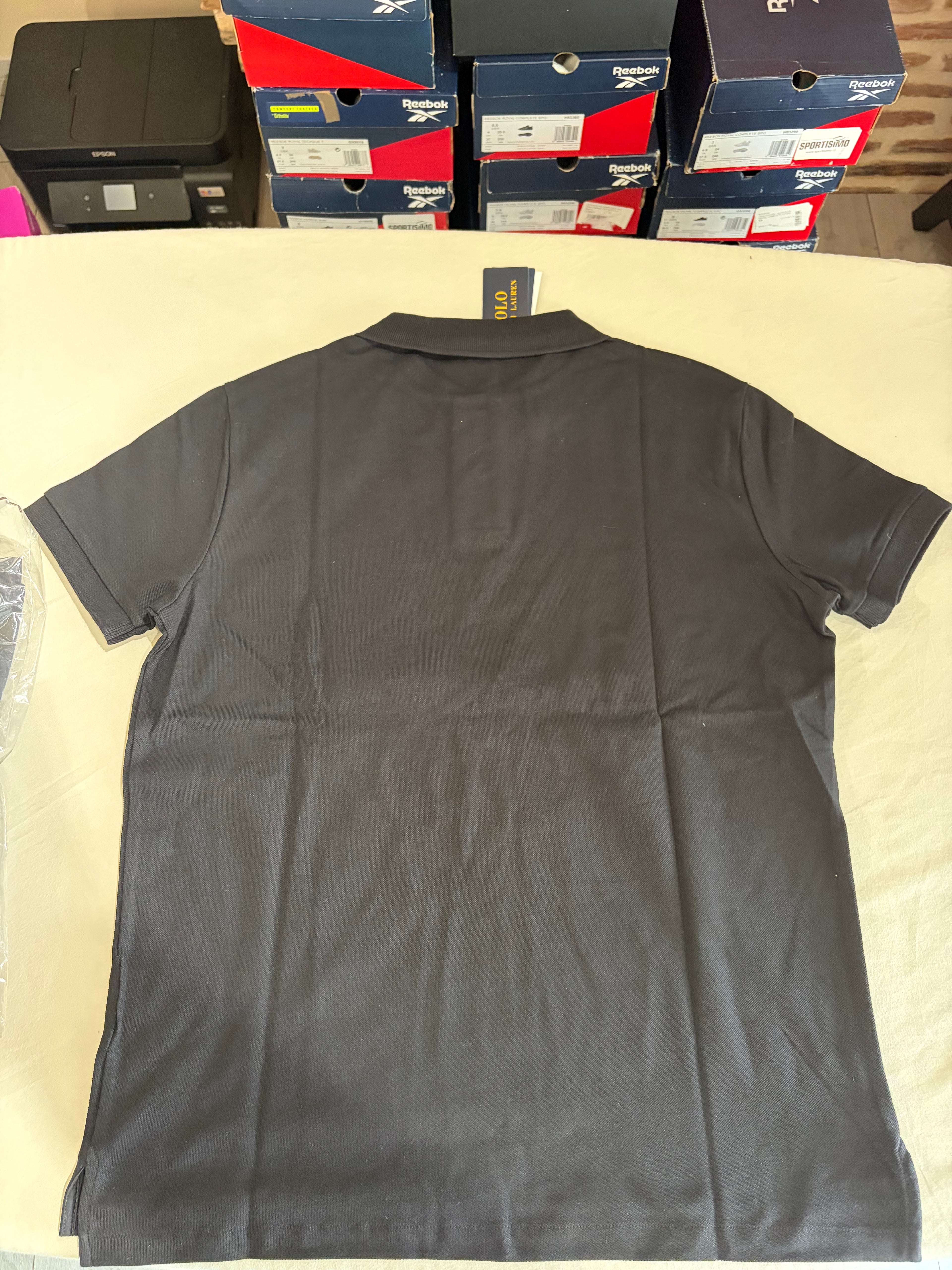 Polo Ralph Lauren Custom Slim Fit Noir Logo Rouge Homme Taille M – Neuf avec étiquette