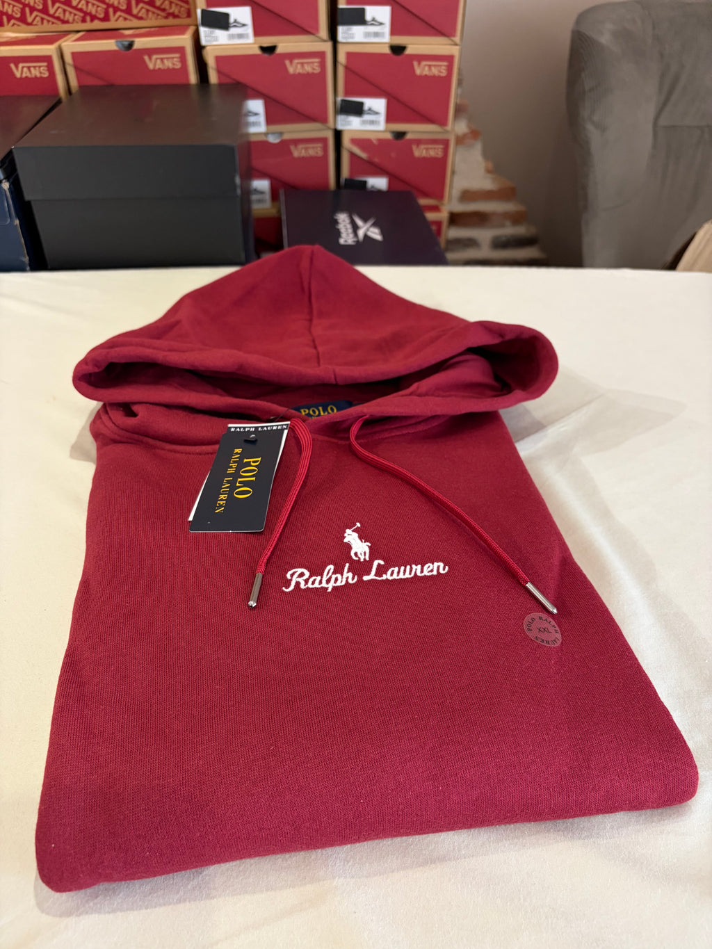 Sweat à capuche Polo Ralph Lauren Homme Bordeaux Classic Wine Taille XXL - Logo Brodé - Neuf