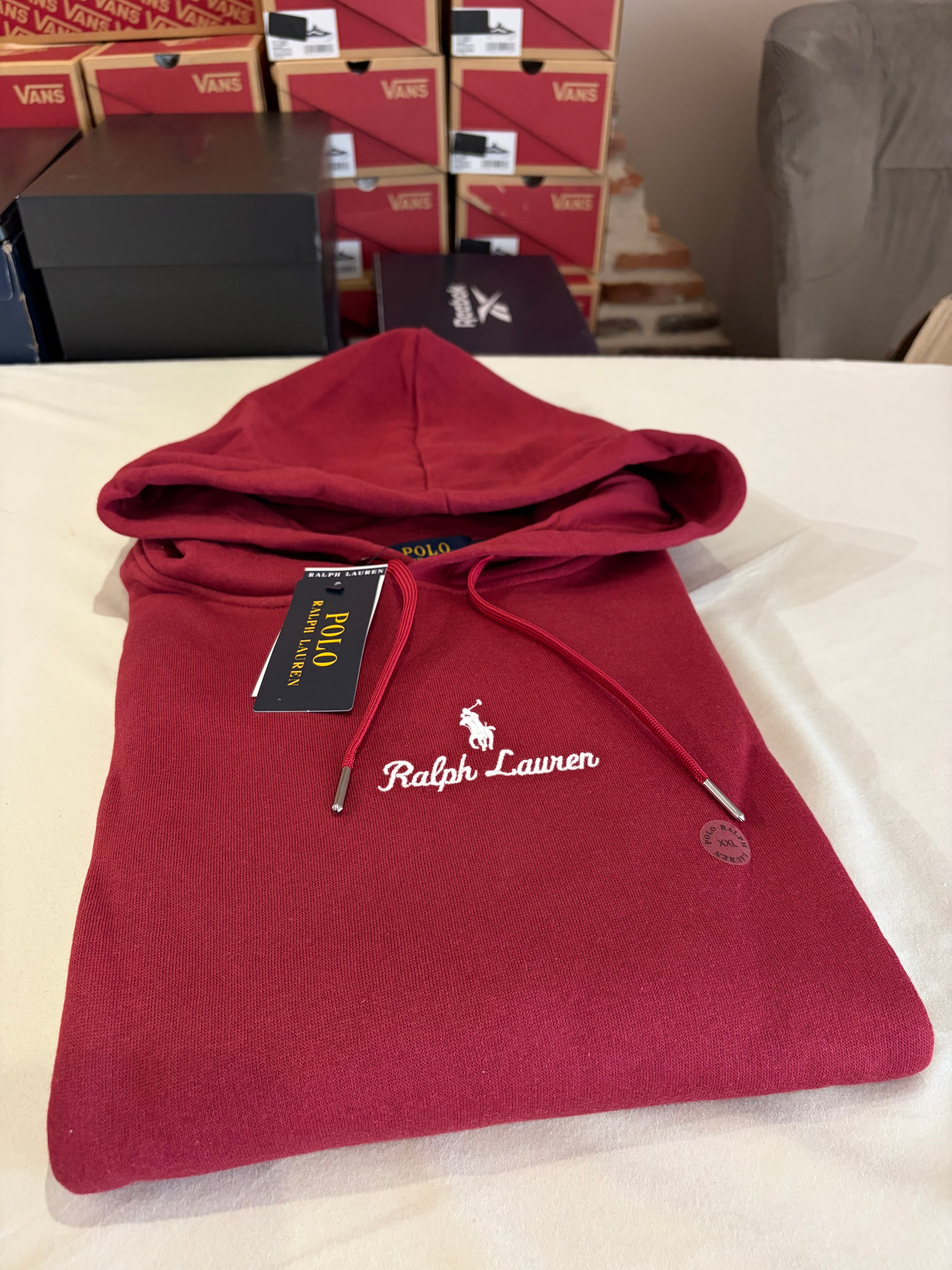 Sweat à capuche Polo Ralph Lauren Homme Bordeaux Classic Wine Taille XXL - Logo Brodé - Neuf