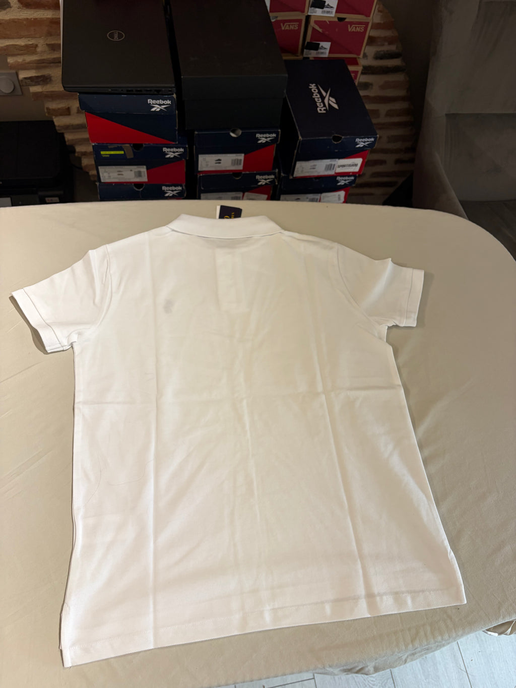 Polo Ralph Lauren Custom Slim Fit Homme Blanc Logo Bleu Marine – Taille M – Neuf avec étiquette