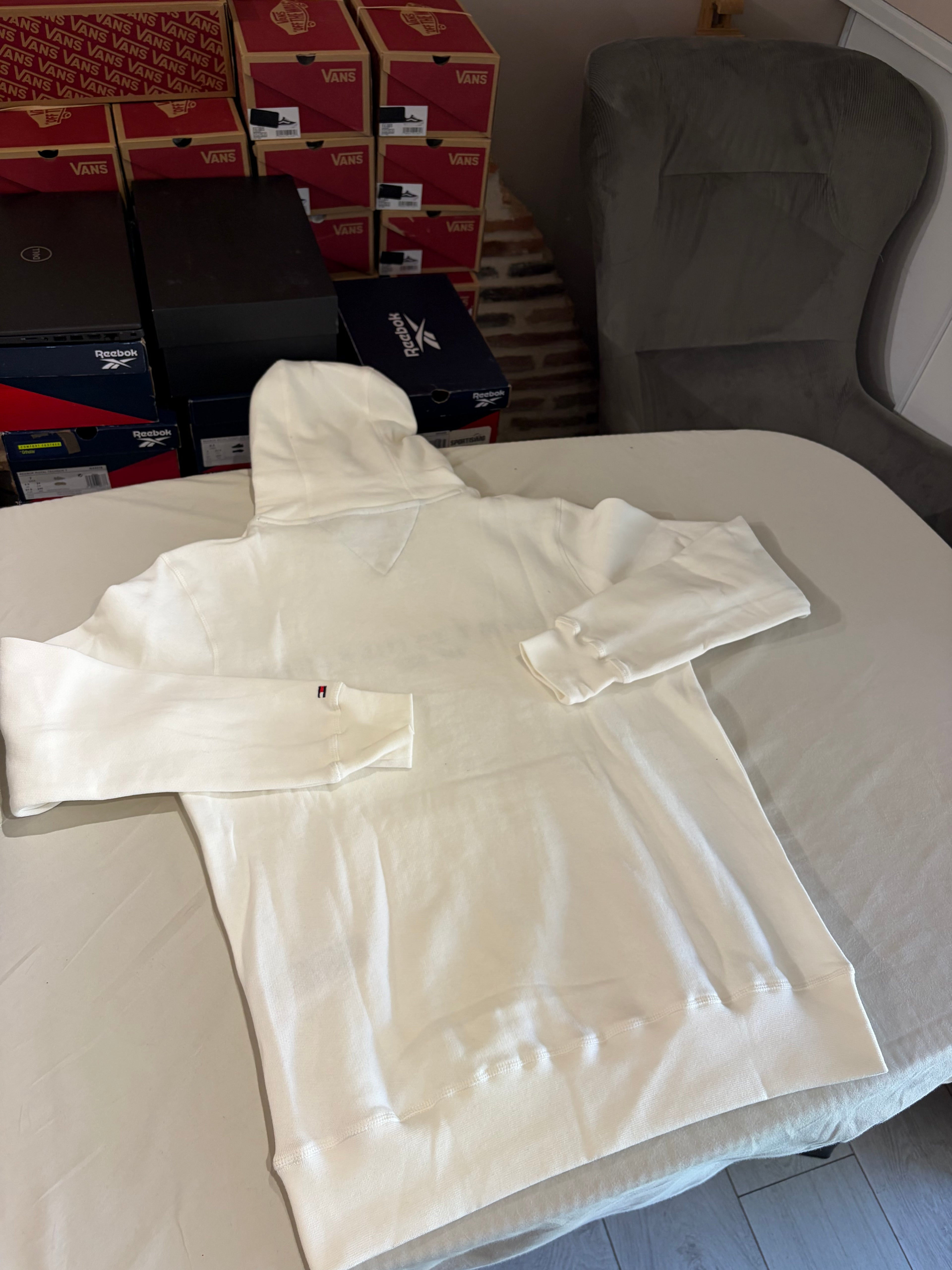 Sweat à capuche Tommy Hilfiger Logo Hoody MW0MW10752 Blanc Écru Homme Taille M