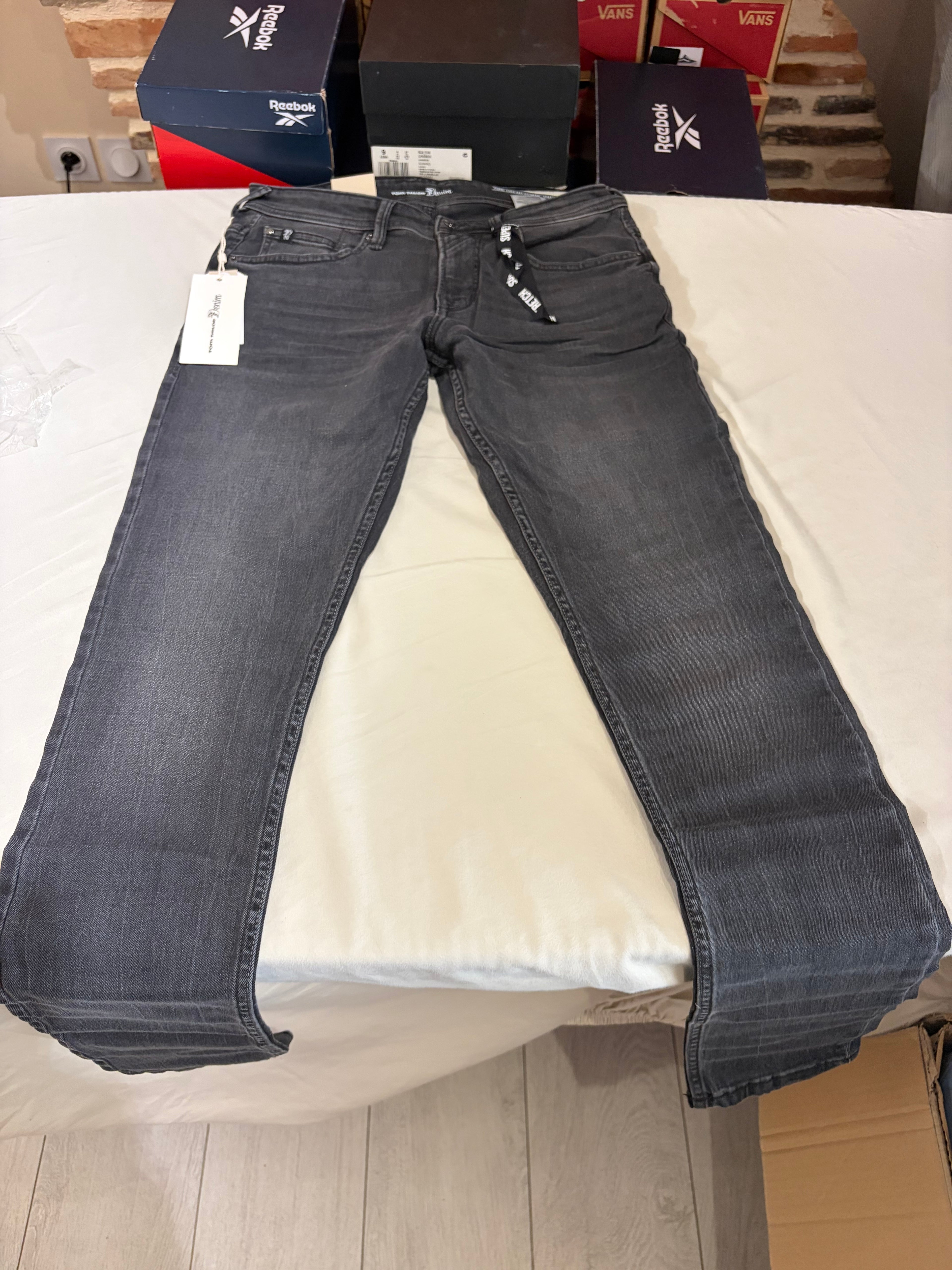 Tom Tailor Denim CULVER Jean Homme Skinny Gris Délavé 30/34 Neuf avec Étiquettes