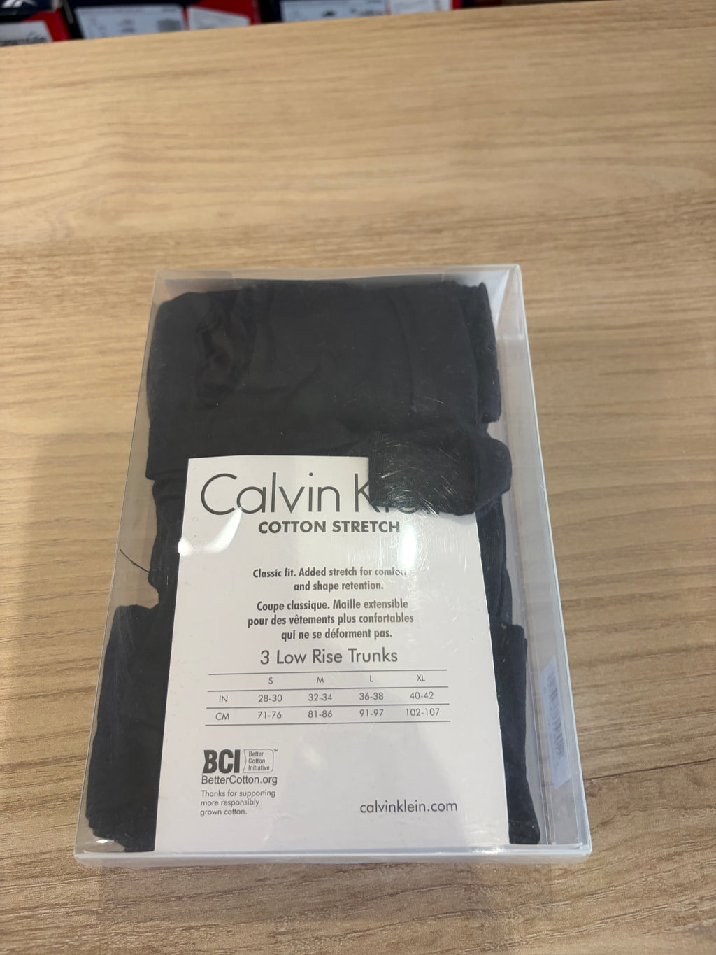 Calvin Klein Cotton Stretch 3 Pack Boxer Homme Noir Taille S Neuf