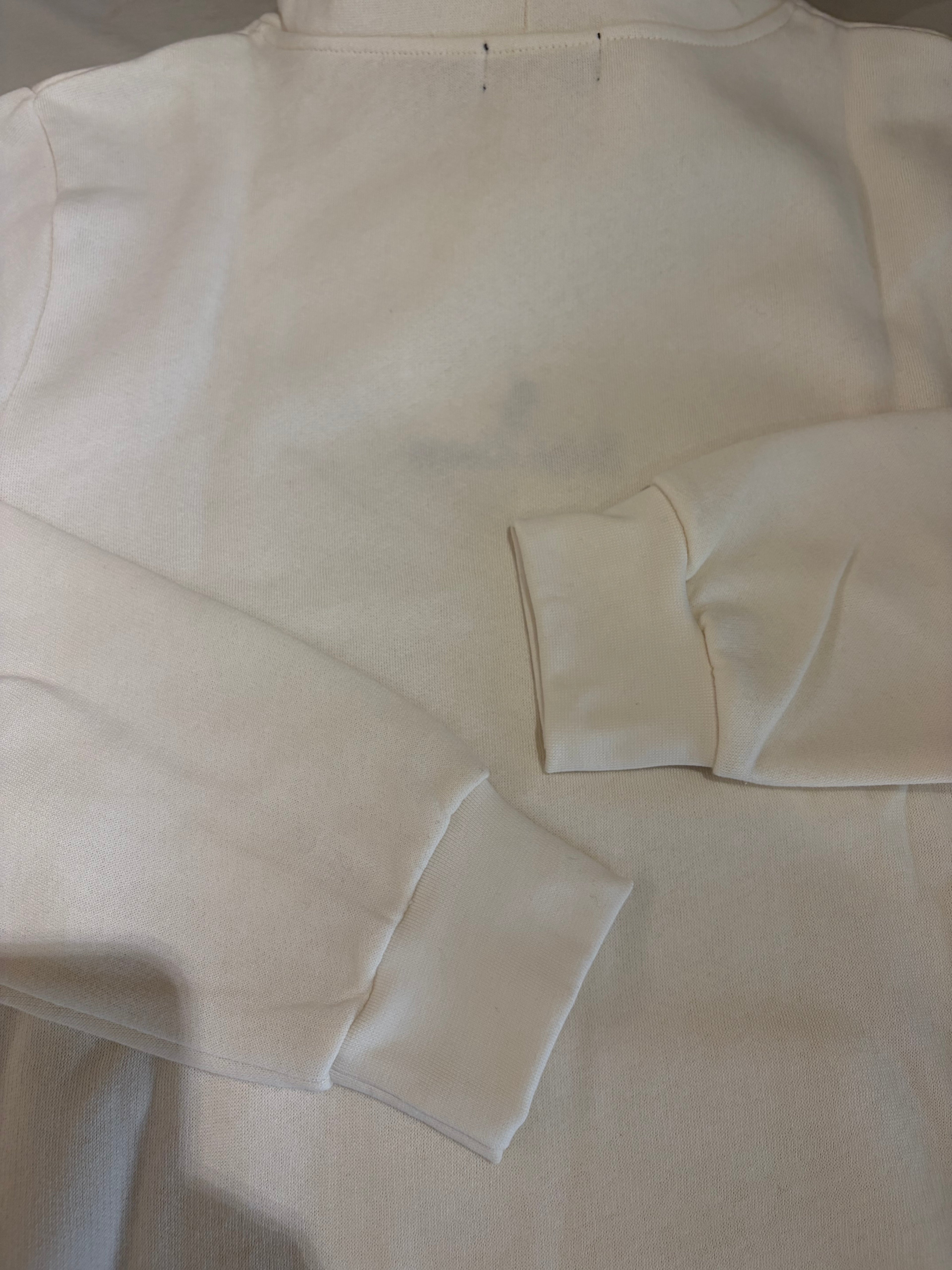 Sweat à capuche Polo Ralph Lauren blanc cassé brodé – Homme – Taille XL