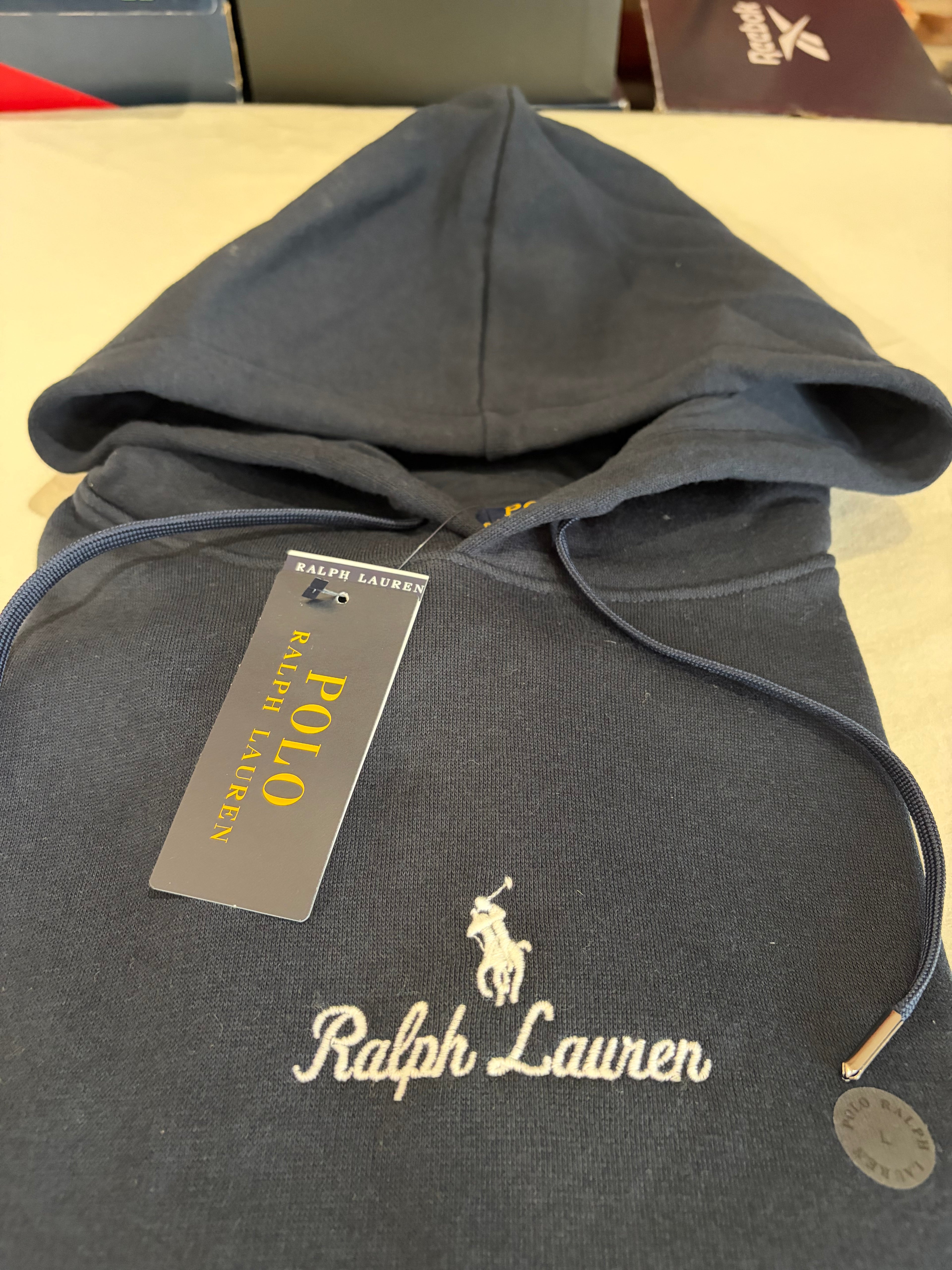 Sweat à Capuche Polo Ralph Lauren Homme Aviator Navy – Logo Brodé – Taille L – Neuf