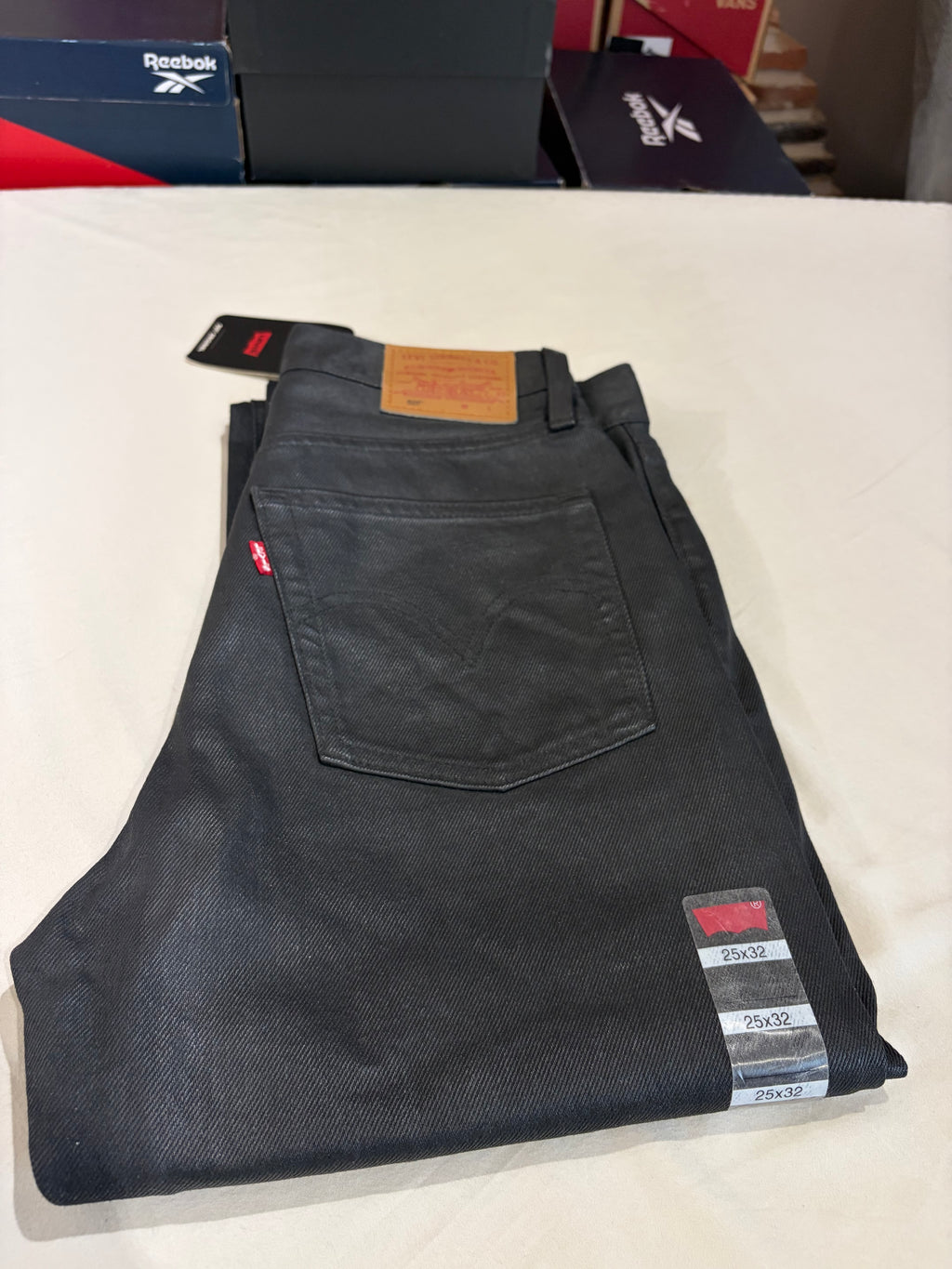 Levi's 501 Original Femme Neuf - Jean Enduit Gris Anthracite Taille 25x32