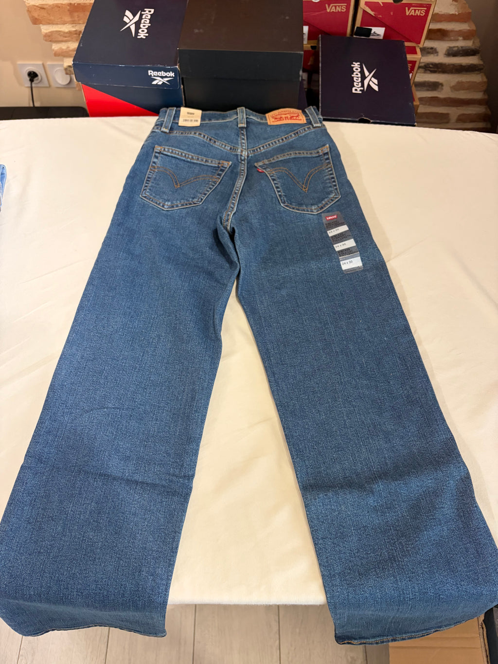 Levi's Ribcage Straight Full Length Femme Bleu Moyen 24x30 | Jean Taille Ultra Haute Neuf