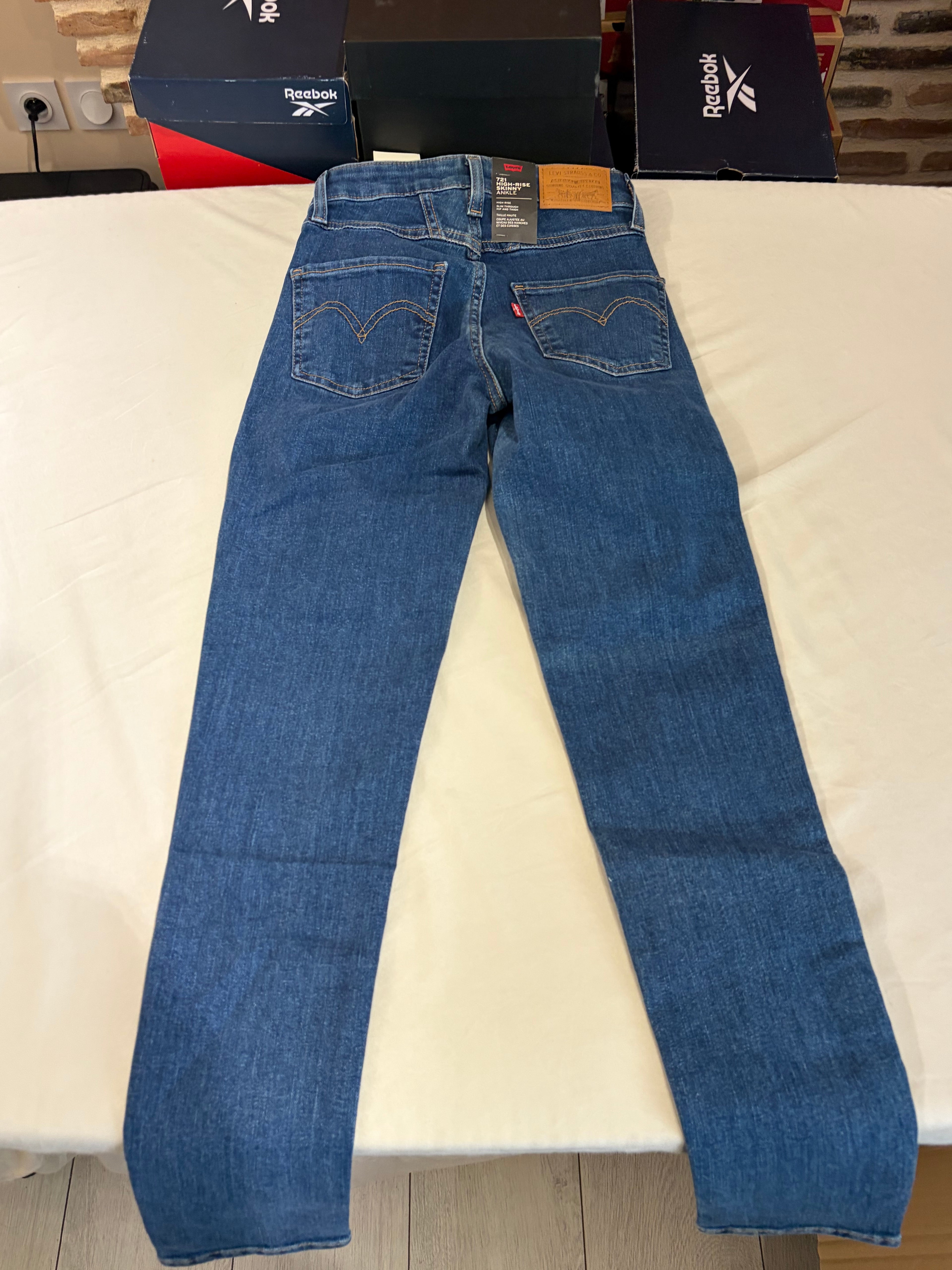 Levi's 721 High Rise Skinny Ankle Femme Neuf - Jean Bleu Denim Taille 23