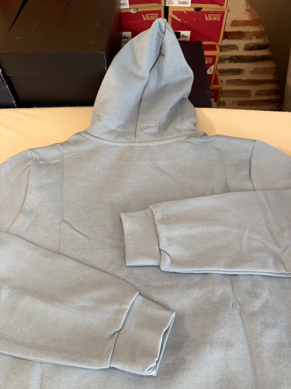 Sweat à capuche BOSS Homme Bleu Ciel Taille L - Logo Patch - Neuf