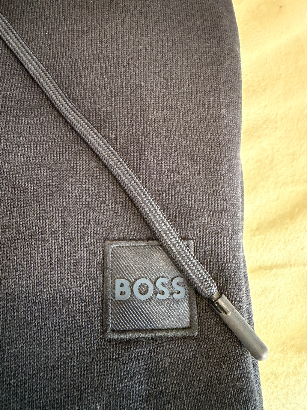 BOSS Sweat à capuche homme bleu marine logo patch – Taille L – Neuf avec étiquette