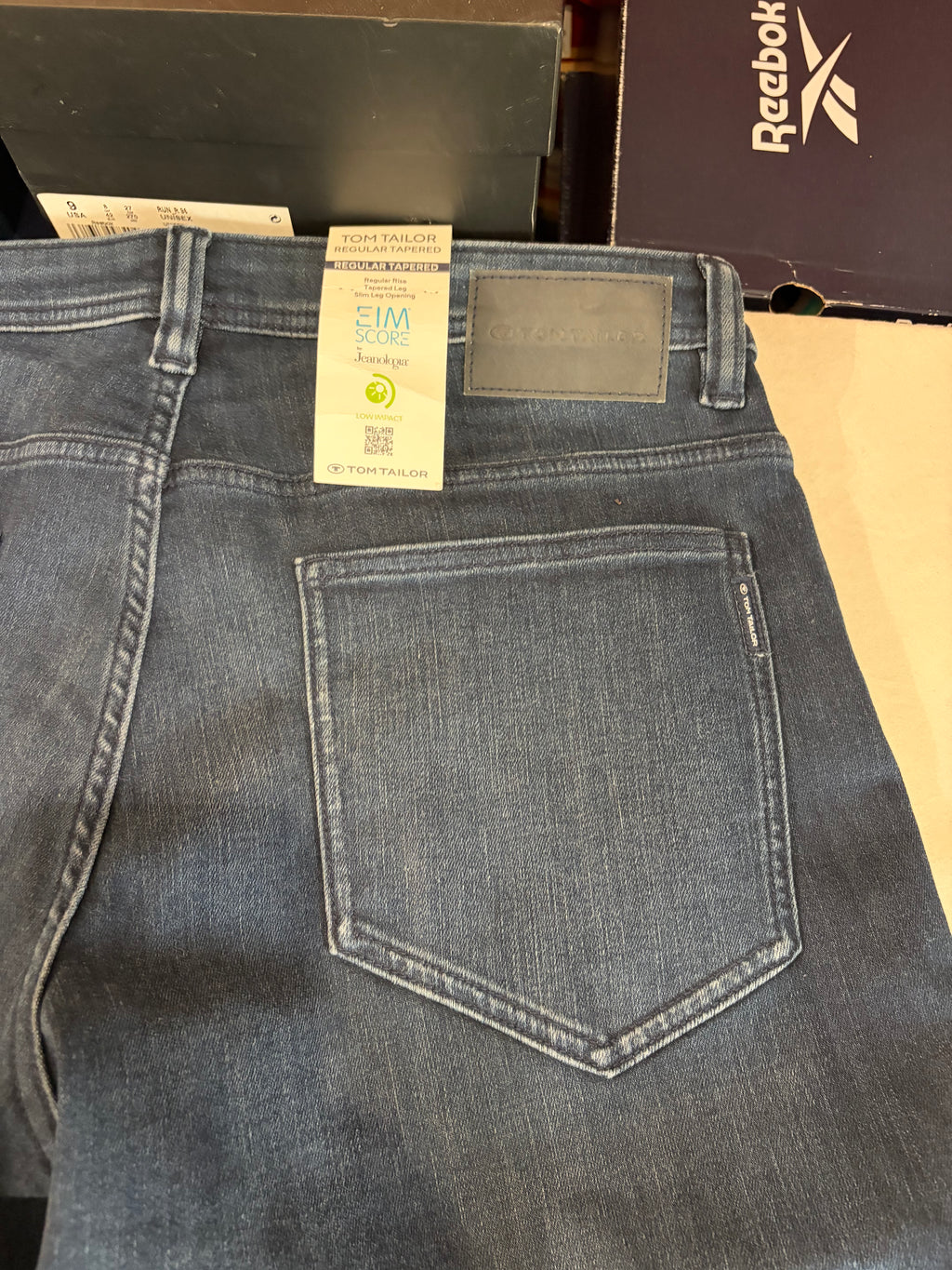 Jean Tom Tailor Regular Tapered Thermolite EcoMade Homme Bleu Denim W36 L32 Neuf