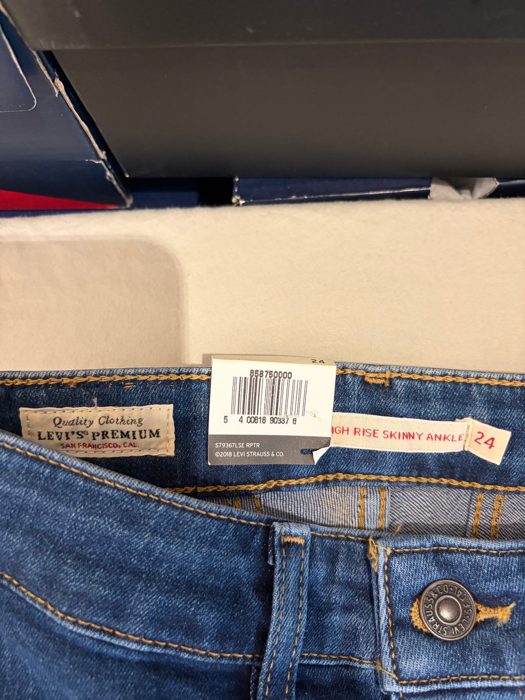 Levi's 721 High Rise Skinny Ankle Femme Neuf - Jean Bleu Denim Taille 24