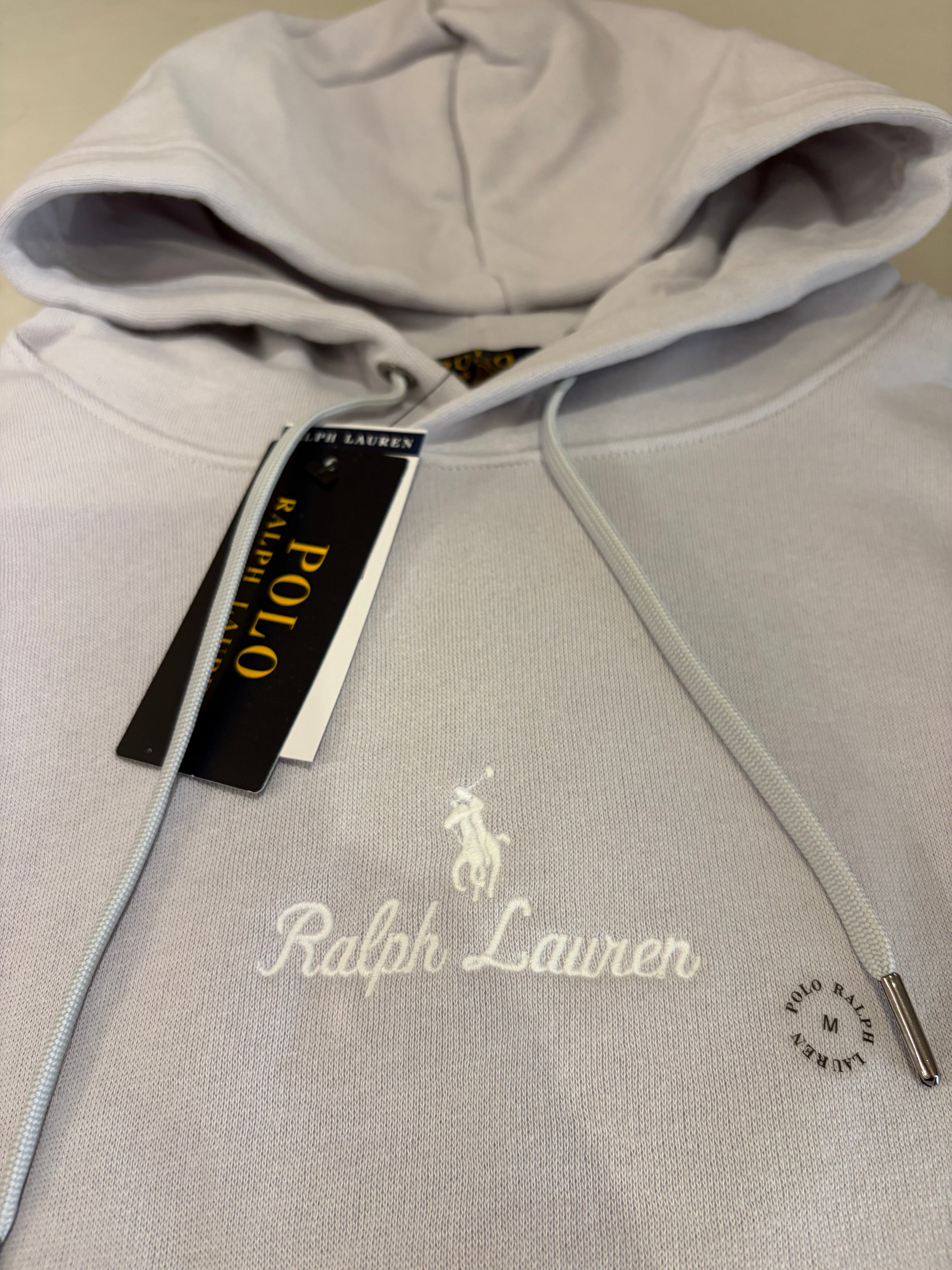 Sweat à capuche Polo Ralph Lauren gris perle brodé – Homme – Taille M