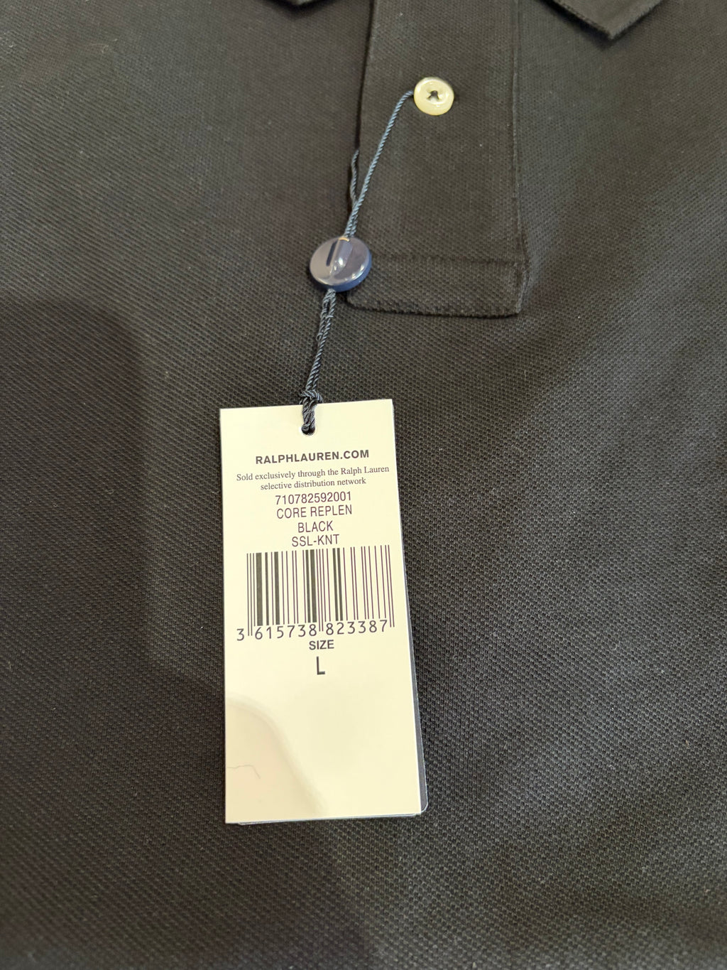 Polo Ralph Lauren Custom Slim Fit Homme Noir Logo Rouge – Taille L – Neuf avec étiquette