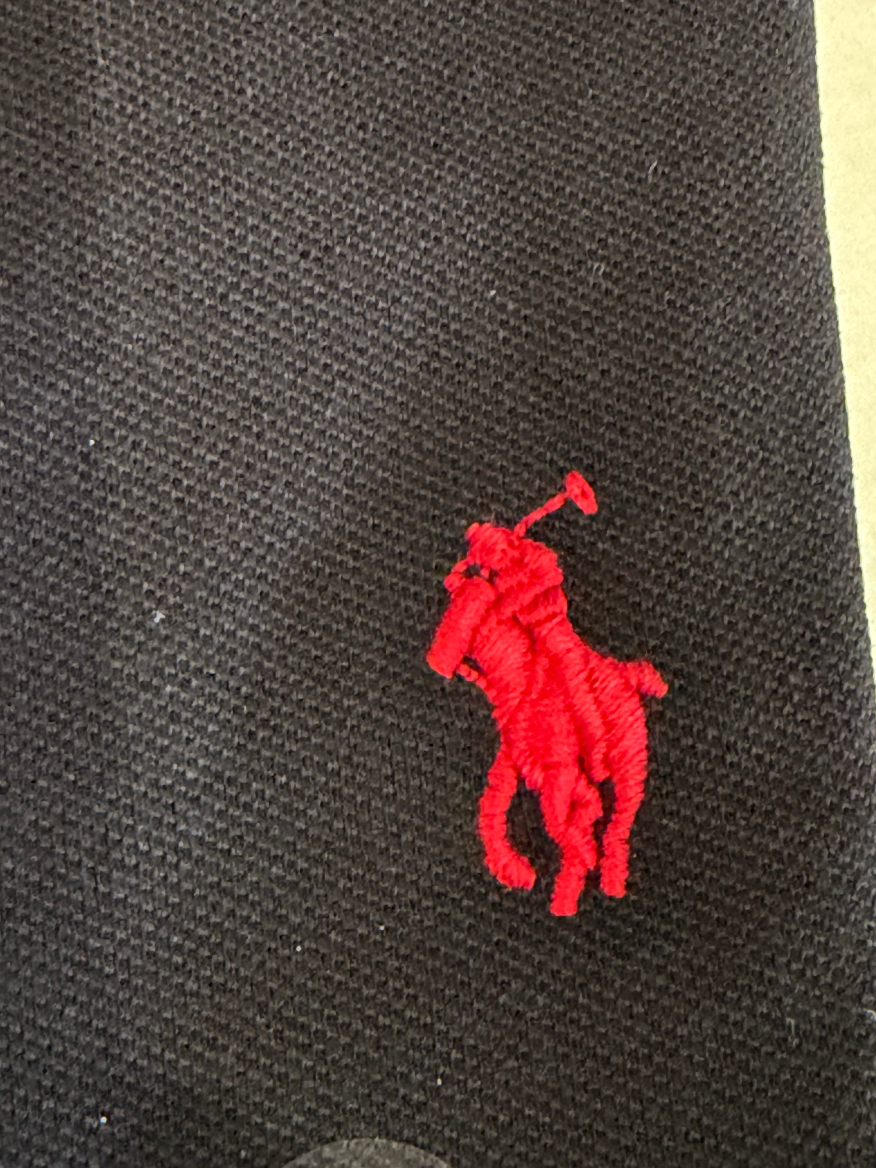 Polo Ralph Lauren Custom Slim Fit Homme Noir Logo Rouge – Taille L – Neuf avec étiquette
