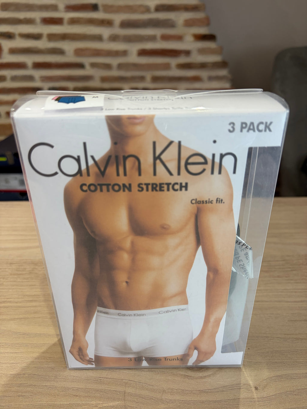 Calvin Klein Cotton Stretch 3 Pack Boxers Homme Rose Noir Bleu Taille M Neuf